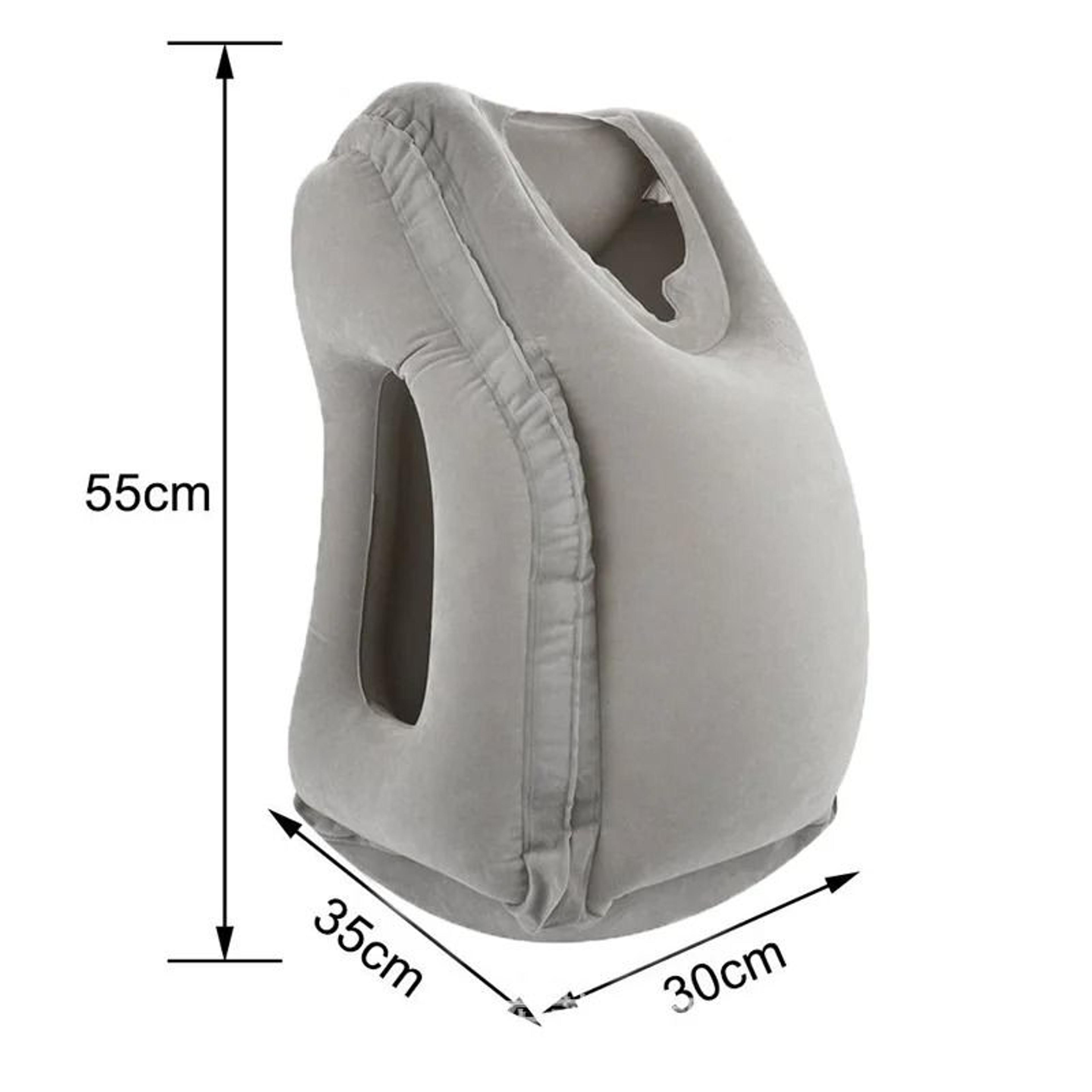 Inflatable Travel Pillow With Chin Support And Headrest Cushion For Airplane Car And Offic 7