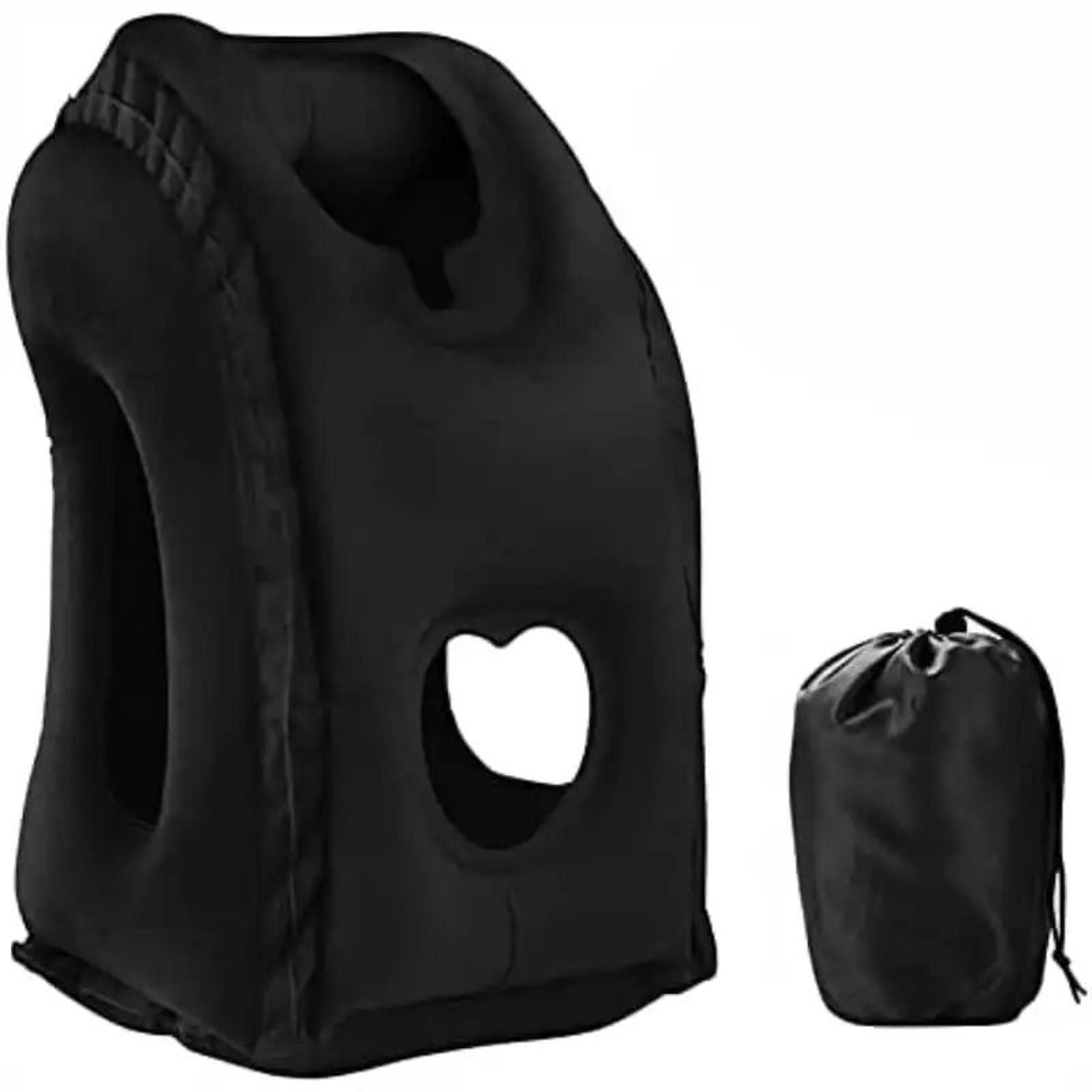 Inflatable Travel Pillow With Chin Support And Headrest Cushion For Airplane Car And Offic 8