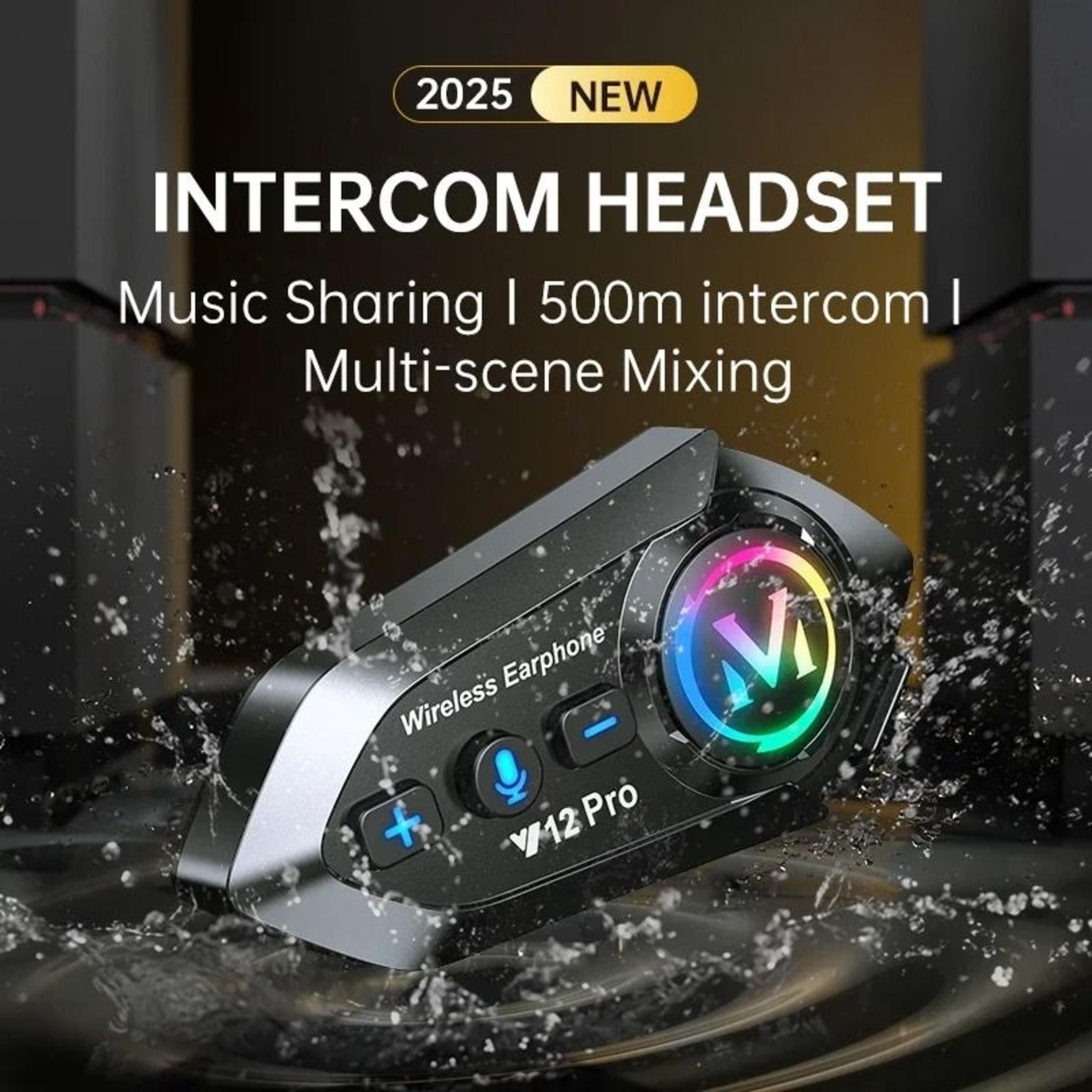 Y12 Pro Motorcycle Helmet Bluetooth Intercom With Voice Assistant And 500m Range 2