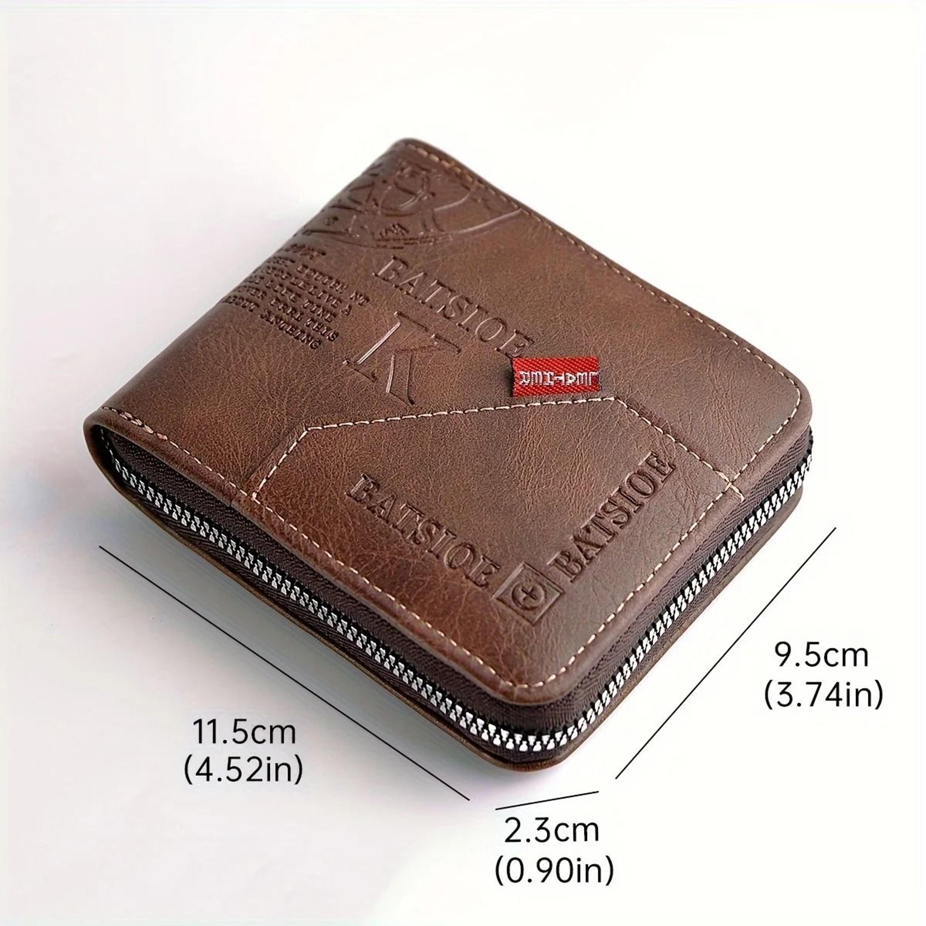 PU Leather Mens Wallet With Zipper Coin Pocket And Card Holder 1