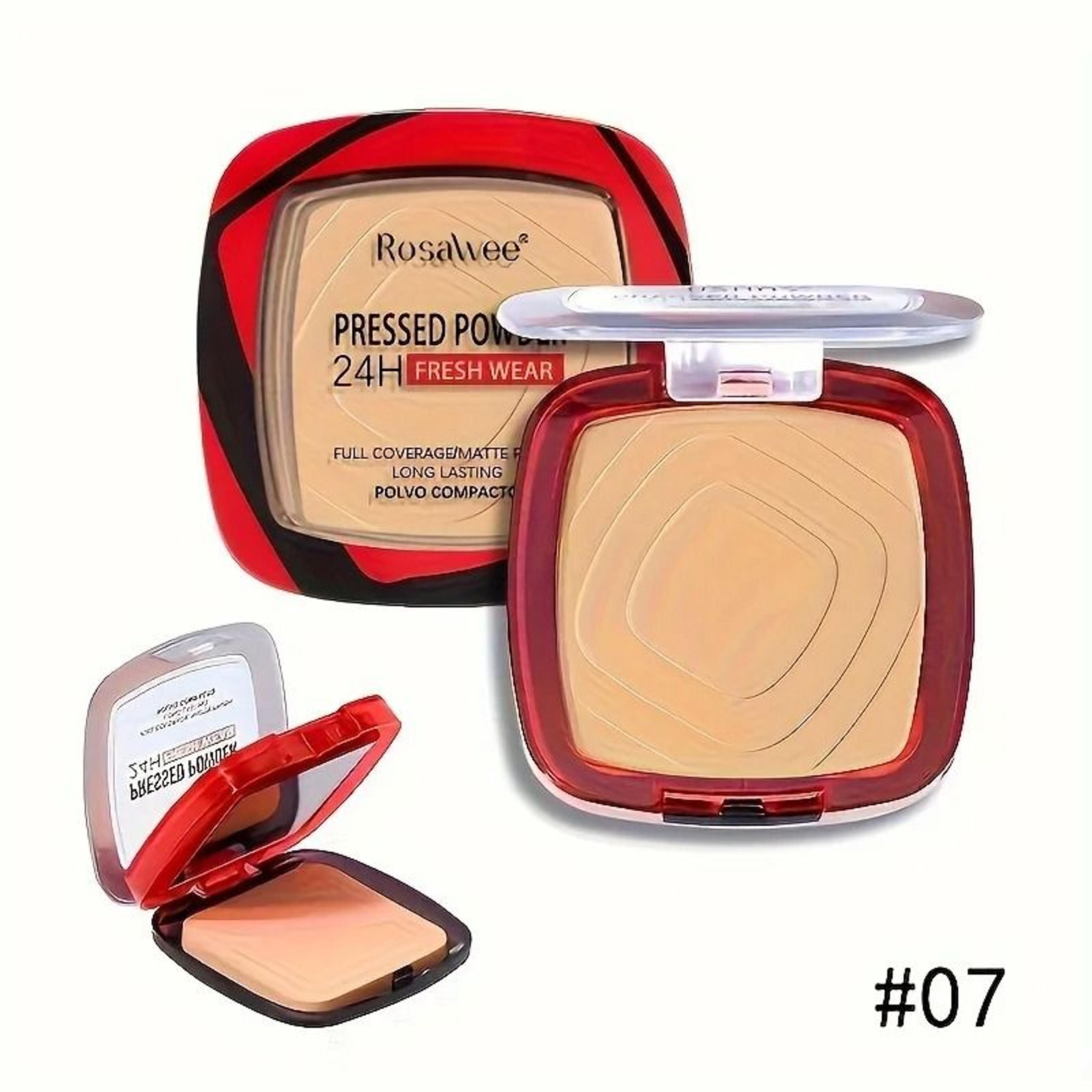 Matte Full Coverage Pressed Powder Foundation With Puff Applicator LongLasting Finishing Makeup 11