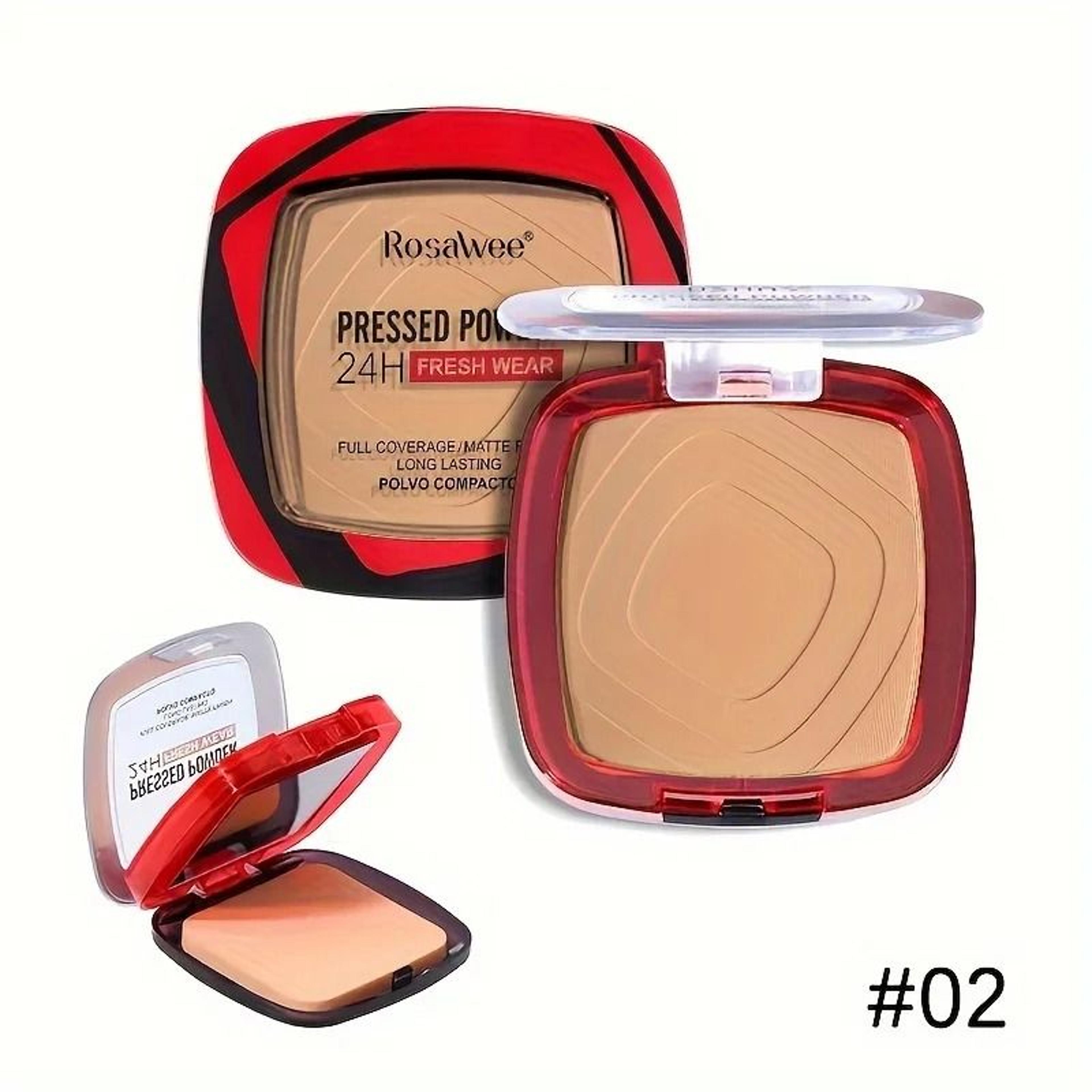 Matte Full Coverage Pressed Powder Foundation With Puff Applicator LongLasting Finishing Makeup 7