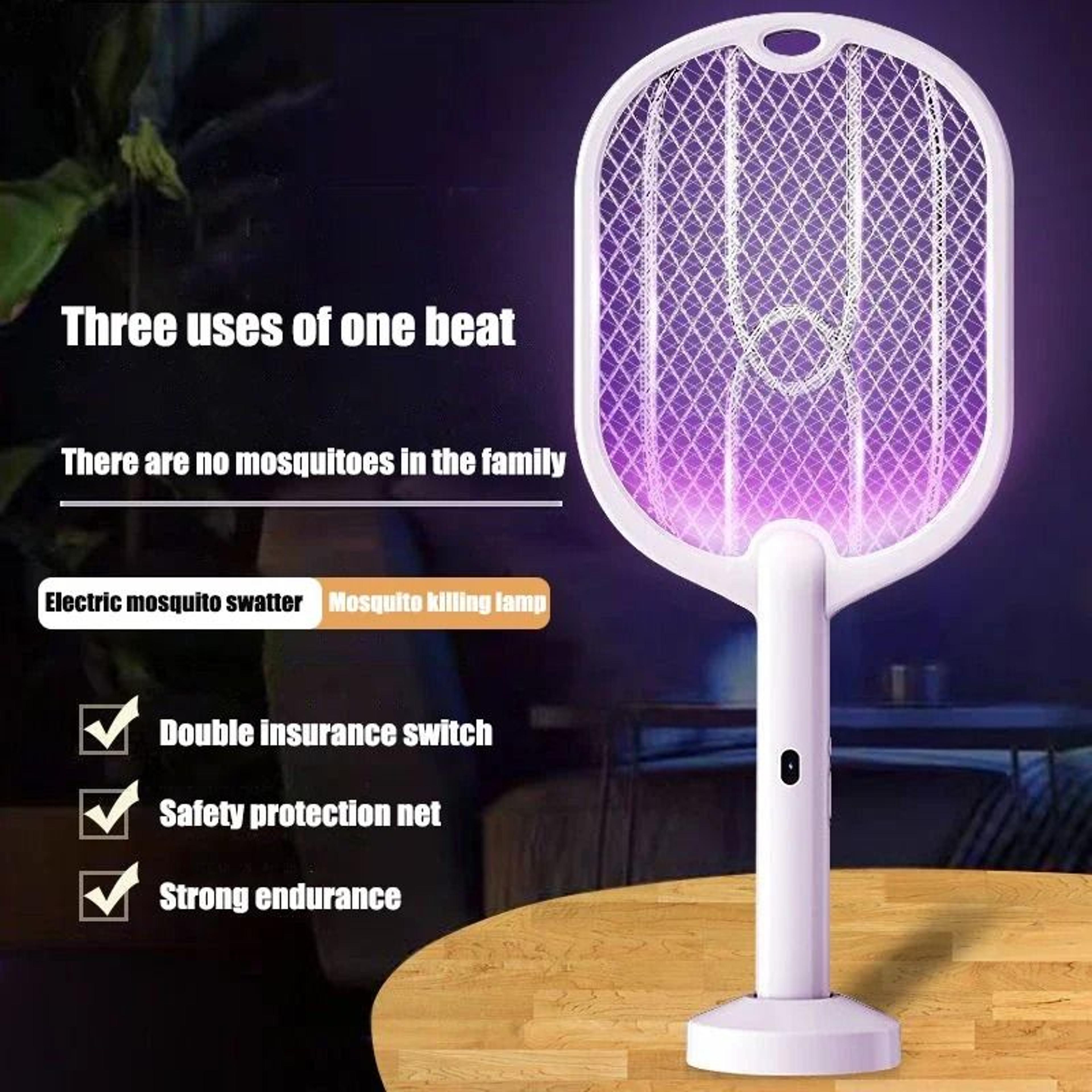 Upgraded 3 In 1 Electric Mosquito Swatter 3000V TypeC Rechargeable Mosquito Killer Lamp With Digita 1