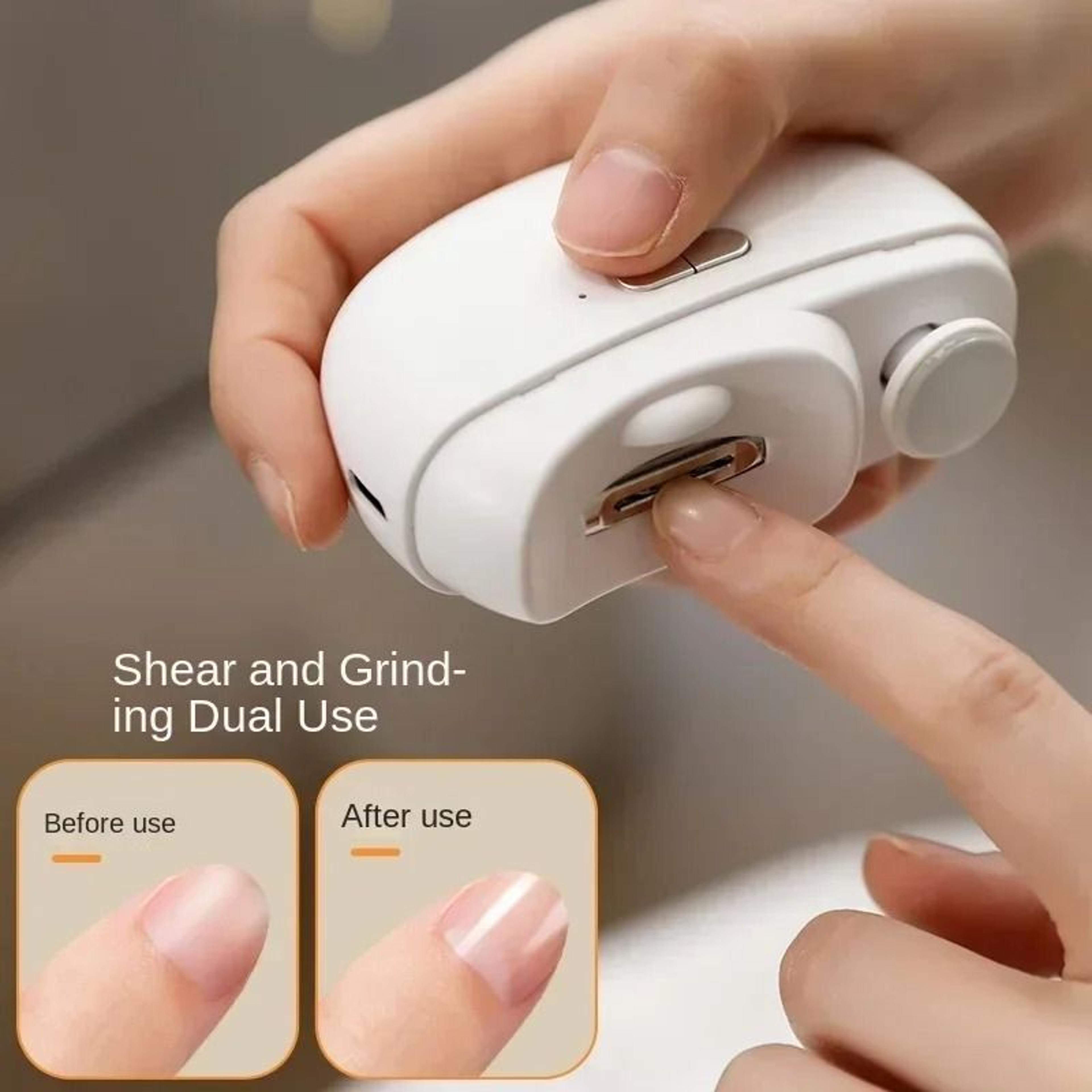 rechargeable electric nail clipper with led light automatic fingernail trimmer for smooth and safe manicures