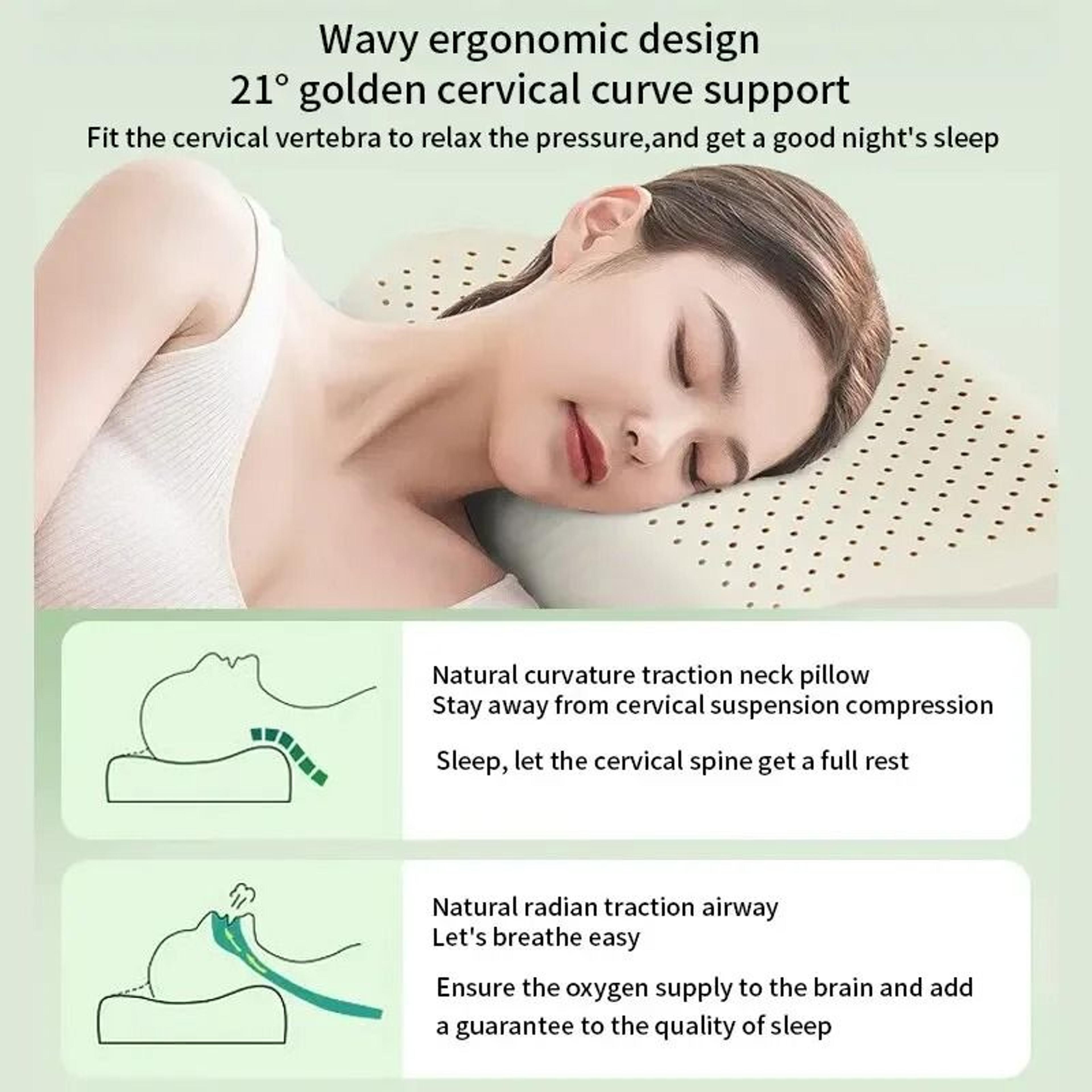 Natural Latex Cervical Pillow For Sleeping With Memory Support And Breathable Design 2