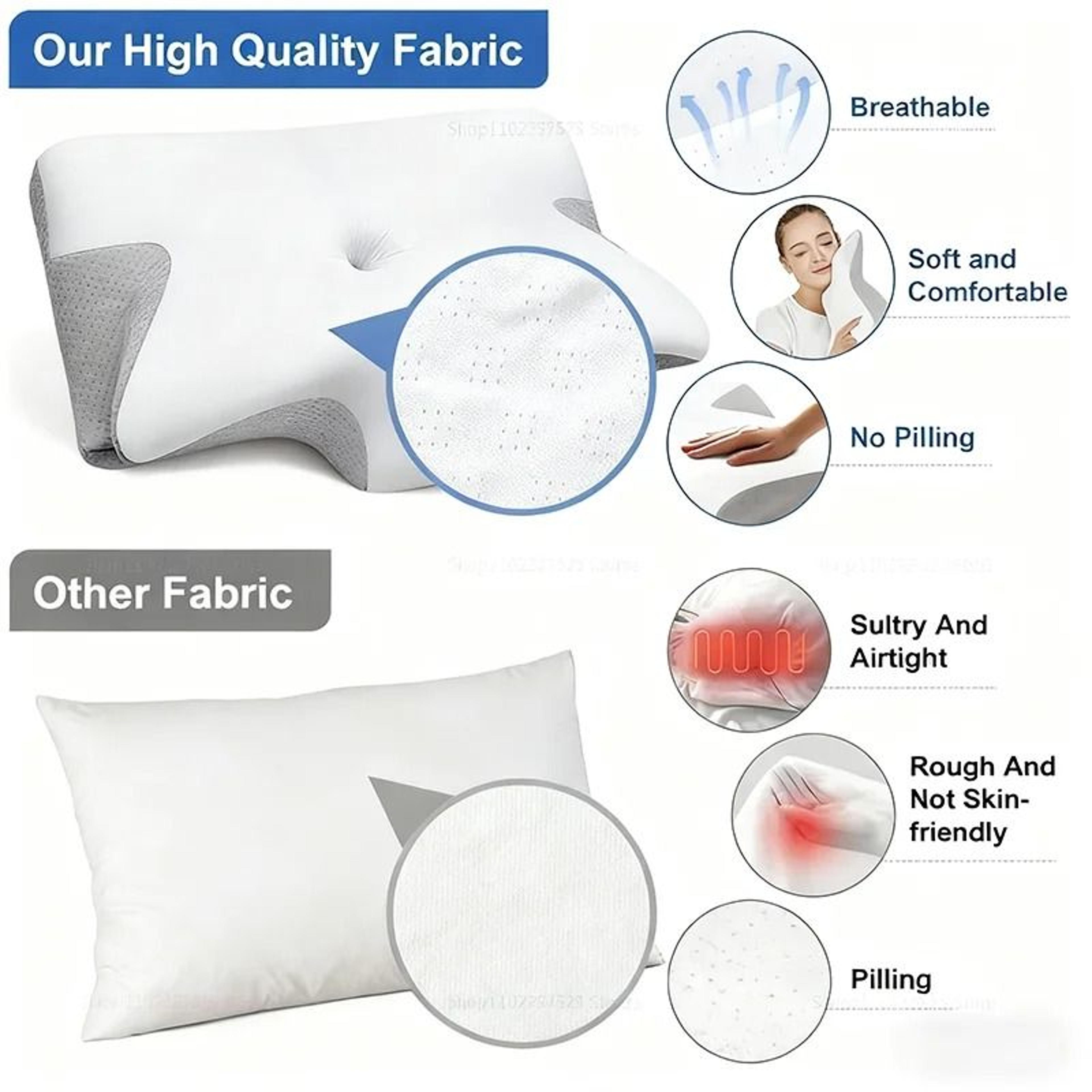 Side Sleeping Memory Foam Pillow With Slow Rebound Cervical Support 2
