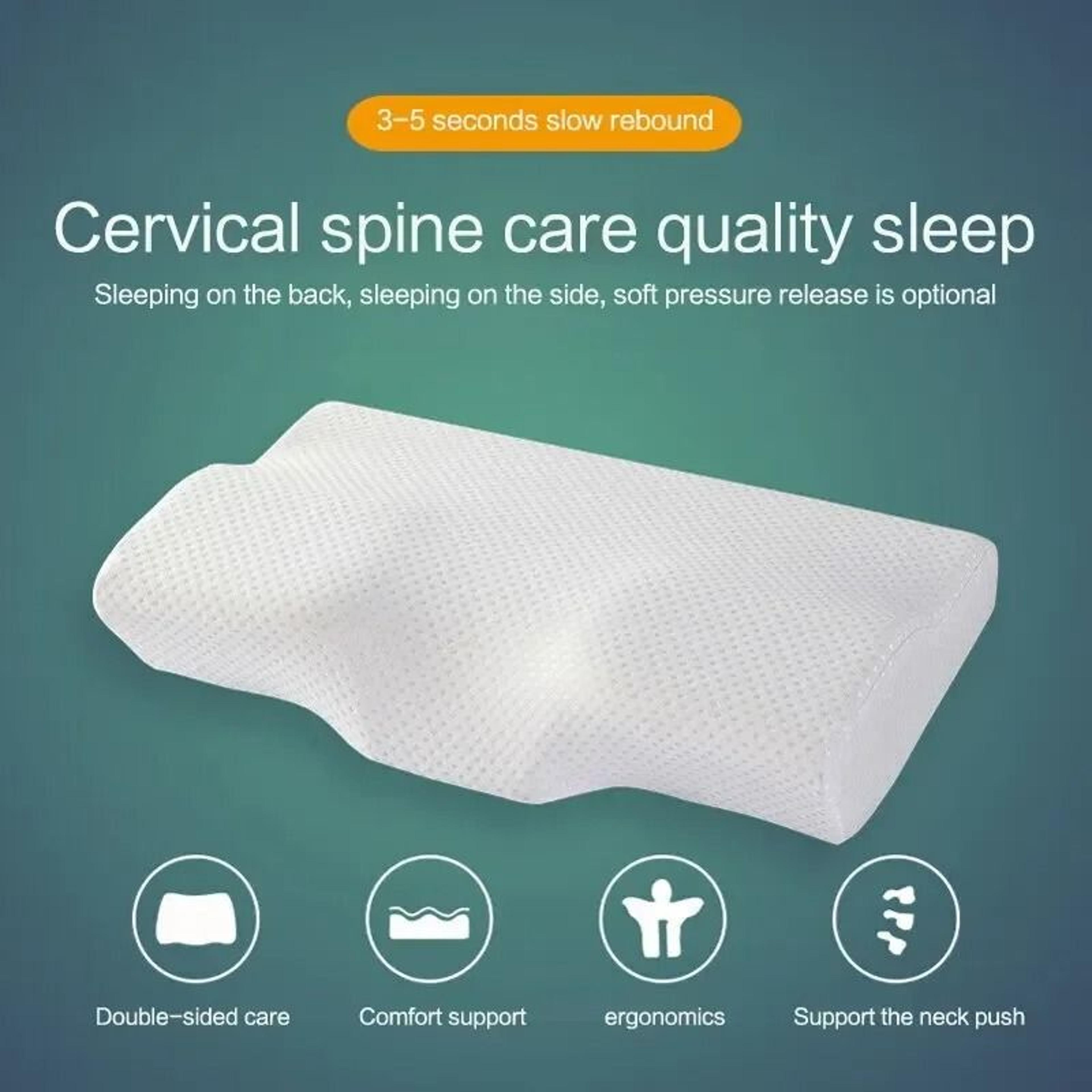 cervical memory foam neck pillow with anti-snoring support and slow rebound comfort
