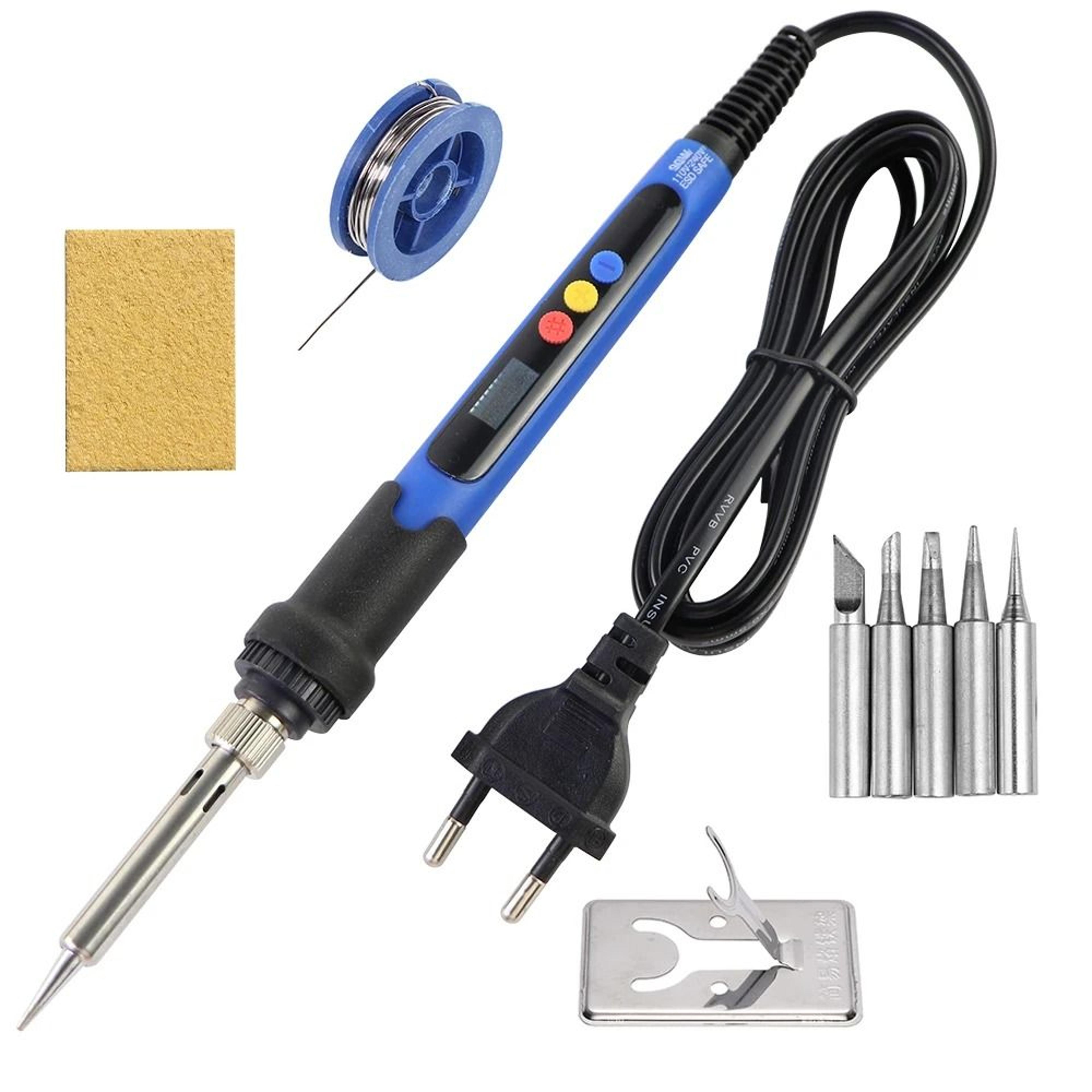 Adjustable Temperature Electric Soldering Iron With LCD Display And Soldering Tips 14