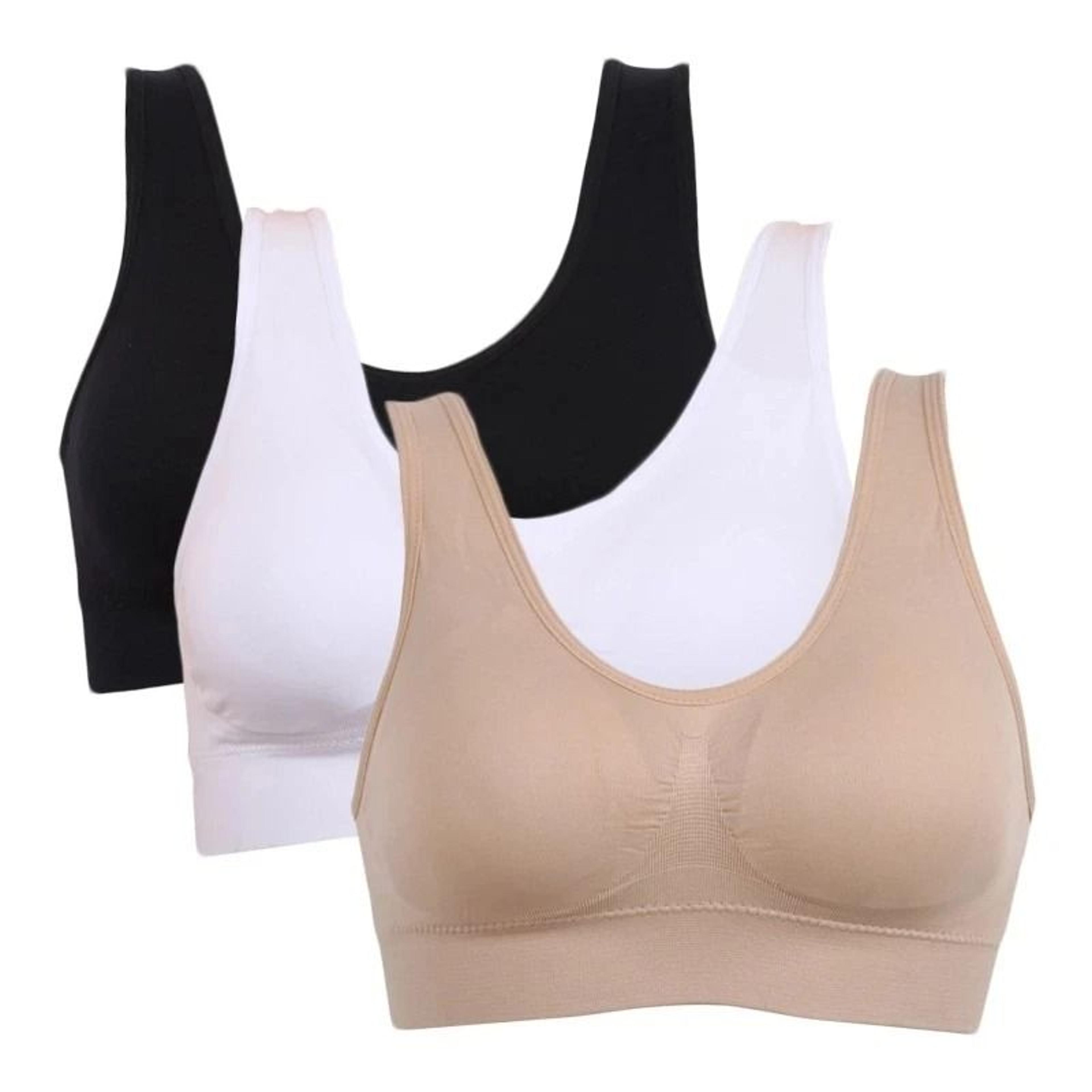 3PCS Seamless Wireless Plus Size Sports Bra With Pads For Women  Comfort Lift Active Bra Set 3