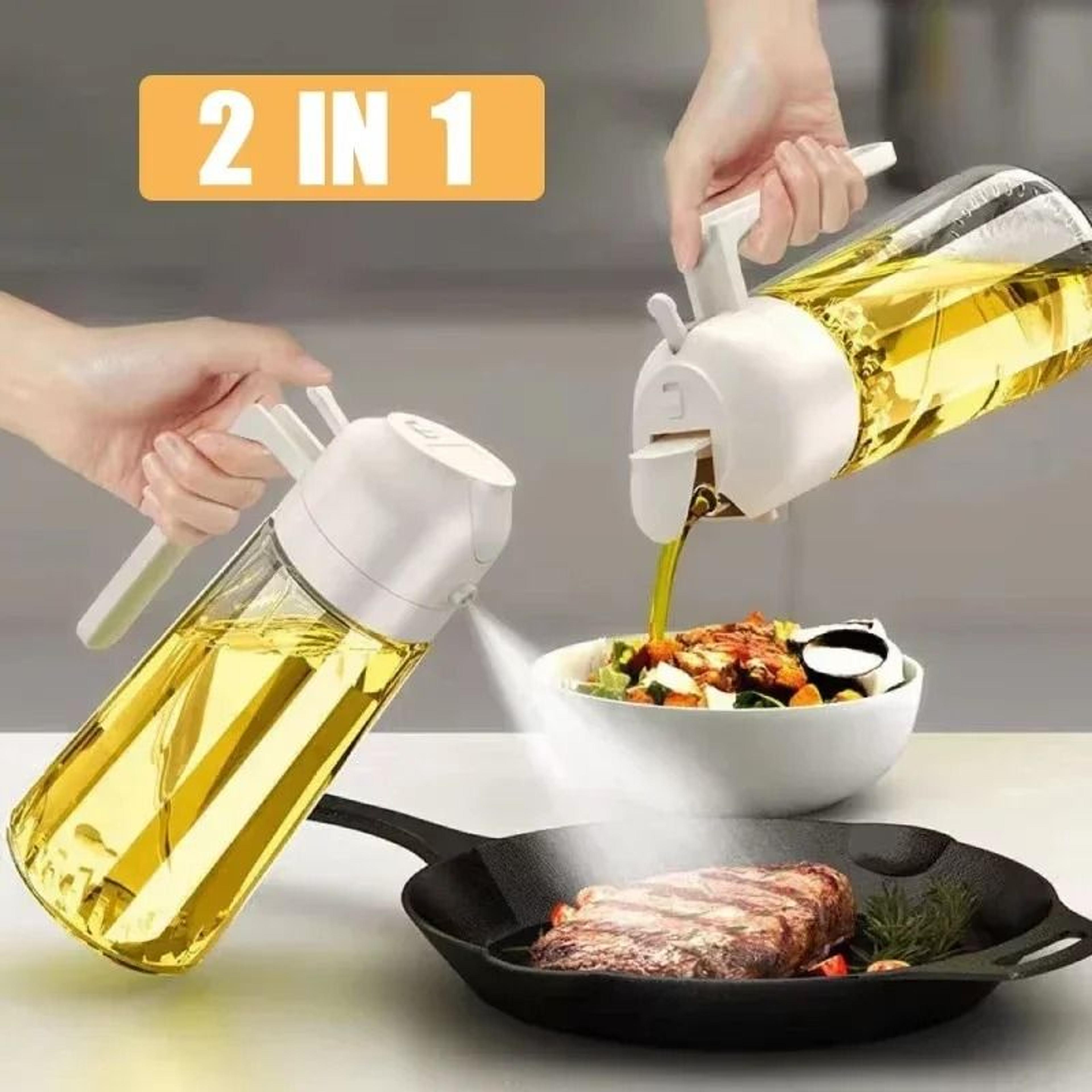 2in1 Olive Oil Dispenser Bottle With Spray Pour Function For Cooking And BBQ 1