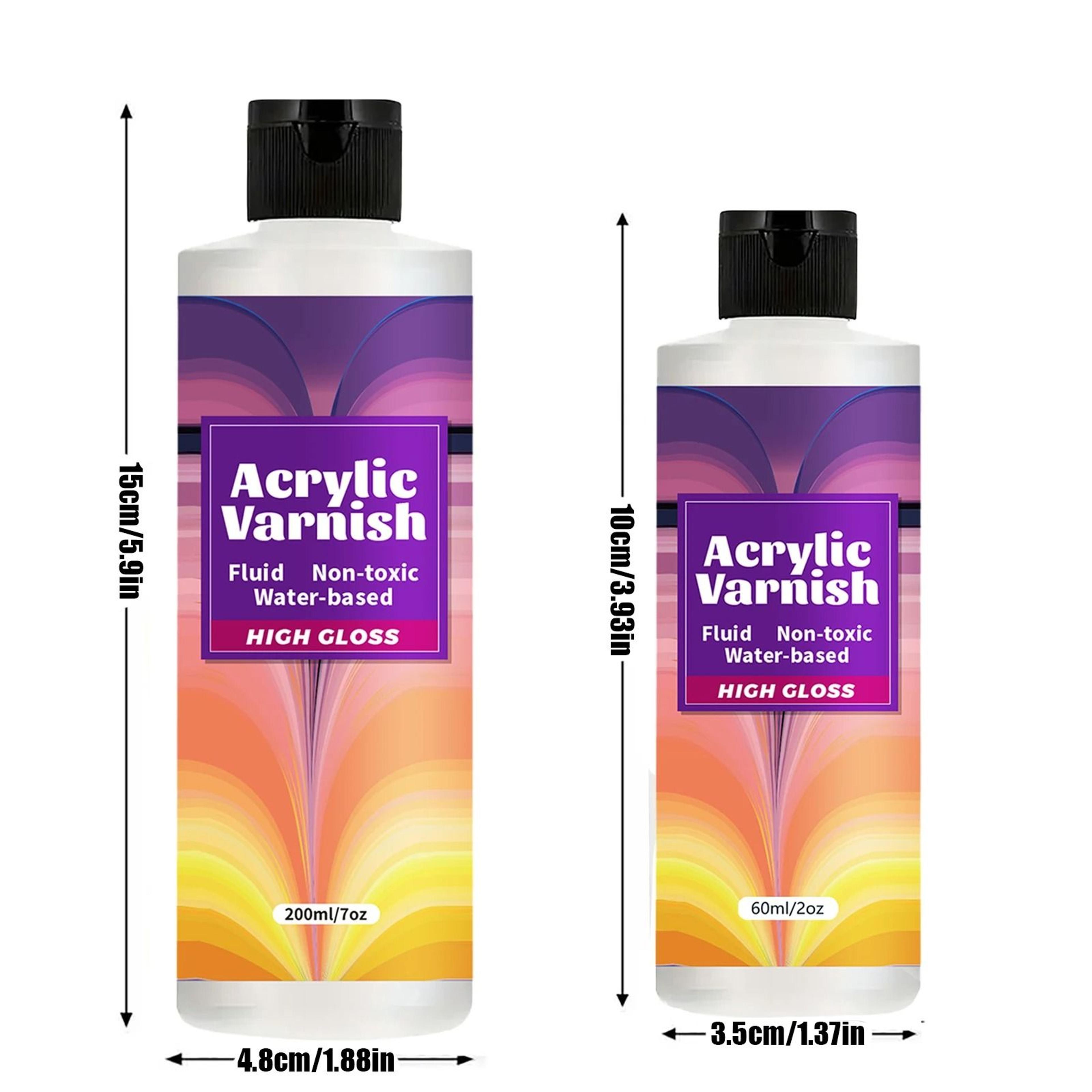 200ML Acrylic Varnish High Gloss Finish Protective Clear Coat For Paintings And Crafts 5