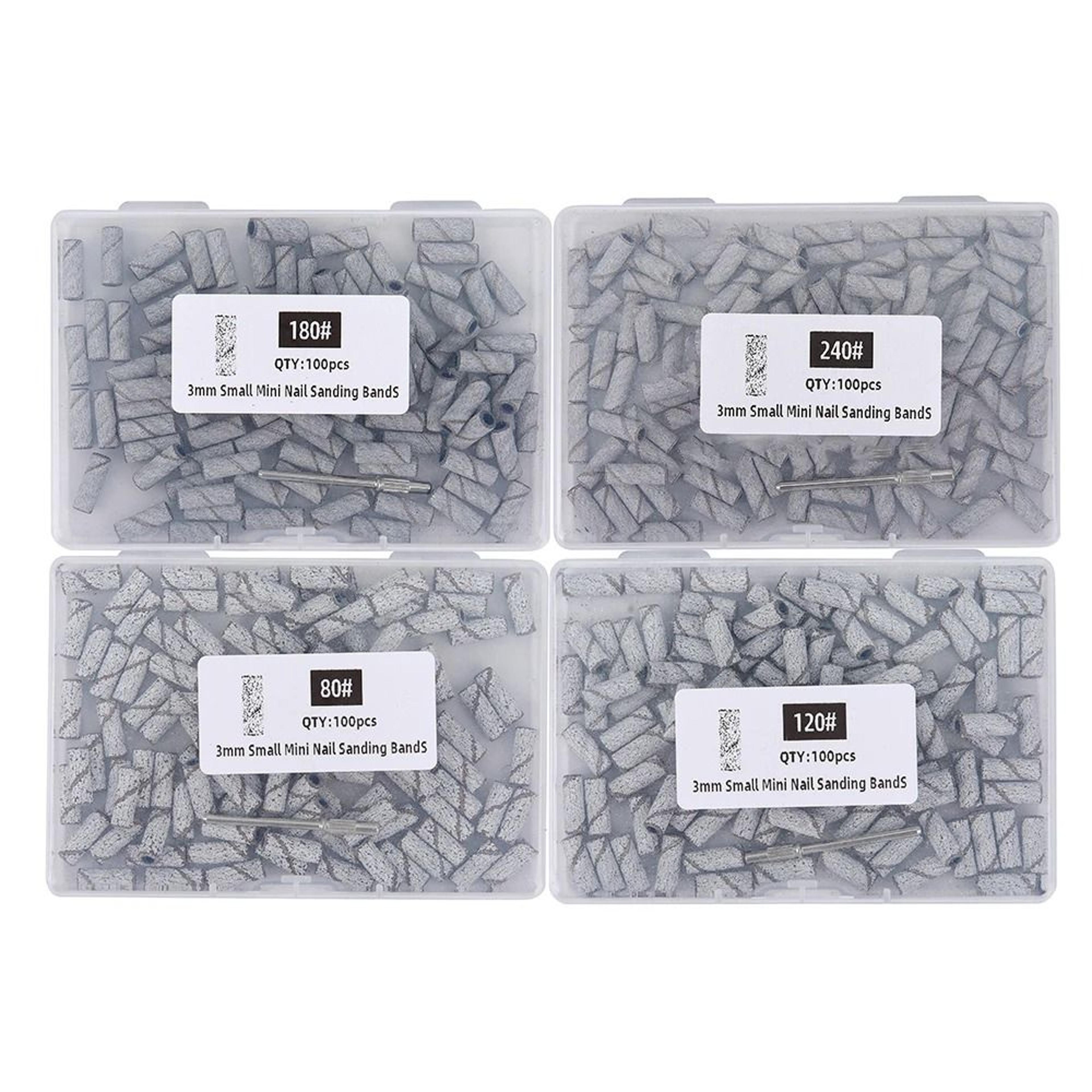 3mm Nail Sanding Bands Set 80120180240 Grit For Electric Nail Drill And Manicure Polishing 4