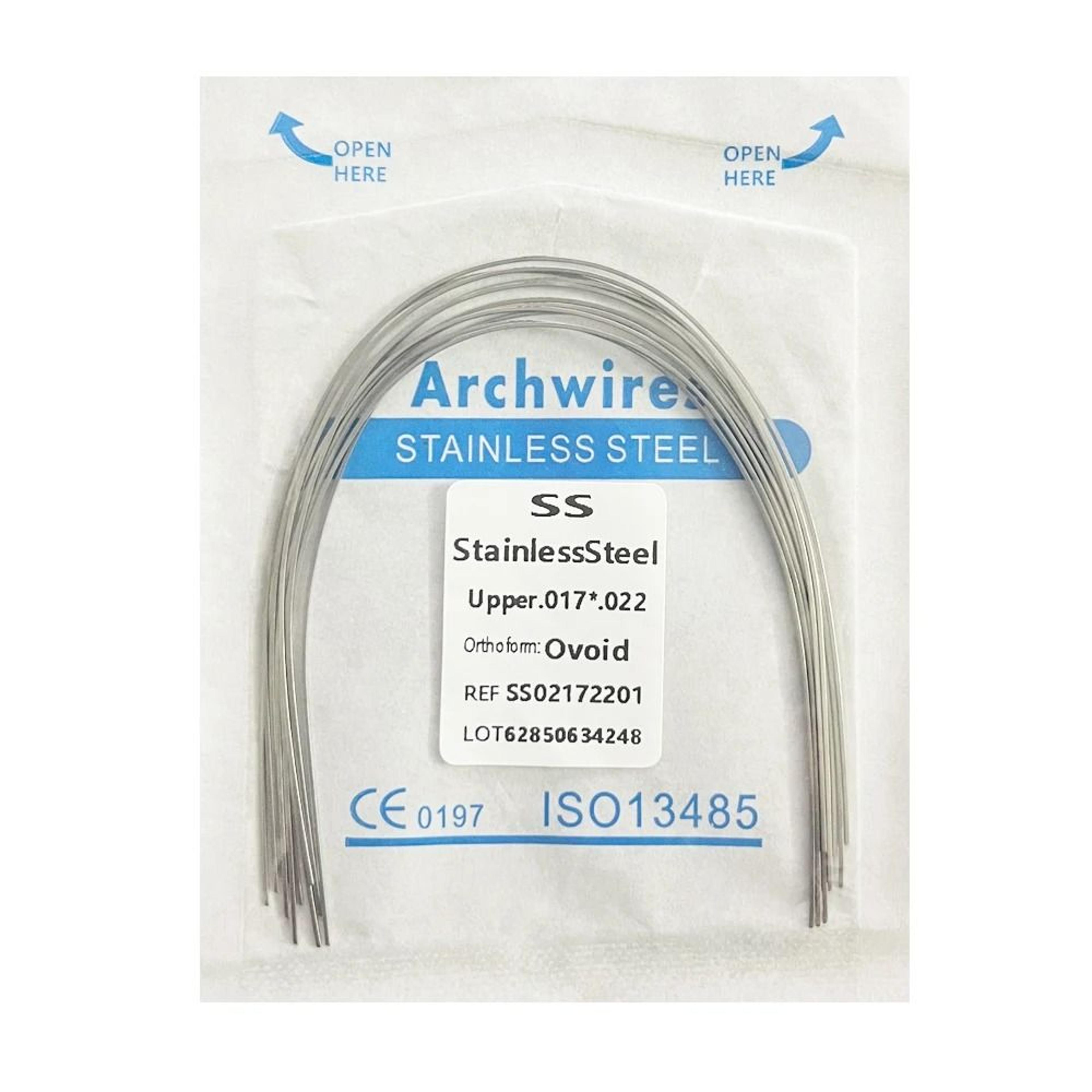 Dental Orthodontic Stainless Steel Arch Wires Round Or Rectangular Form 10pcs Pack 10