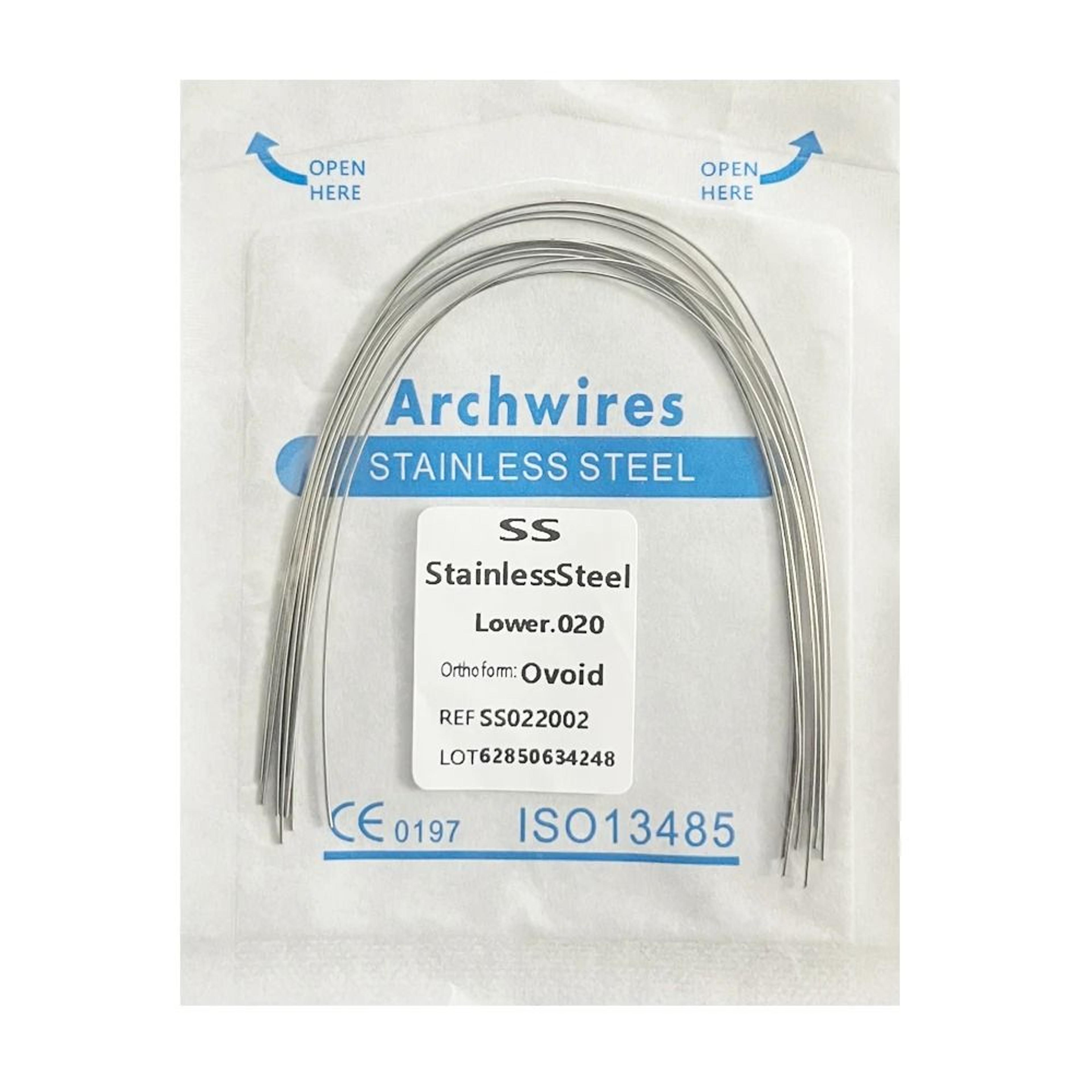 Dental Orthodontic Stainless Steel Arch Wires Round Or Rectangular Form 10pcs Pack 12
