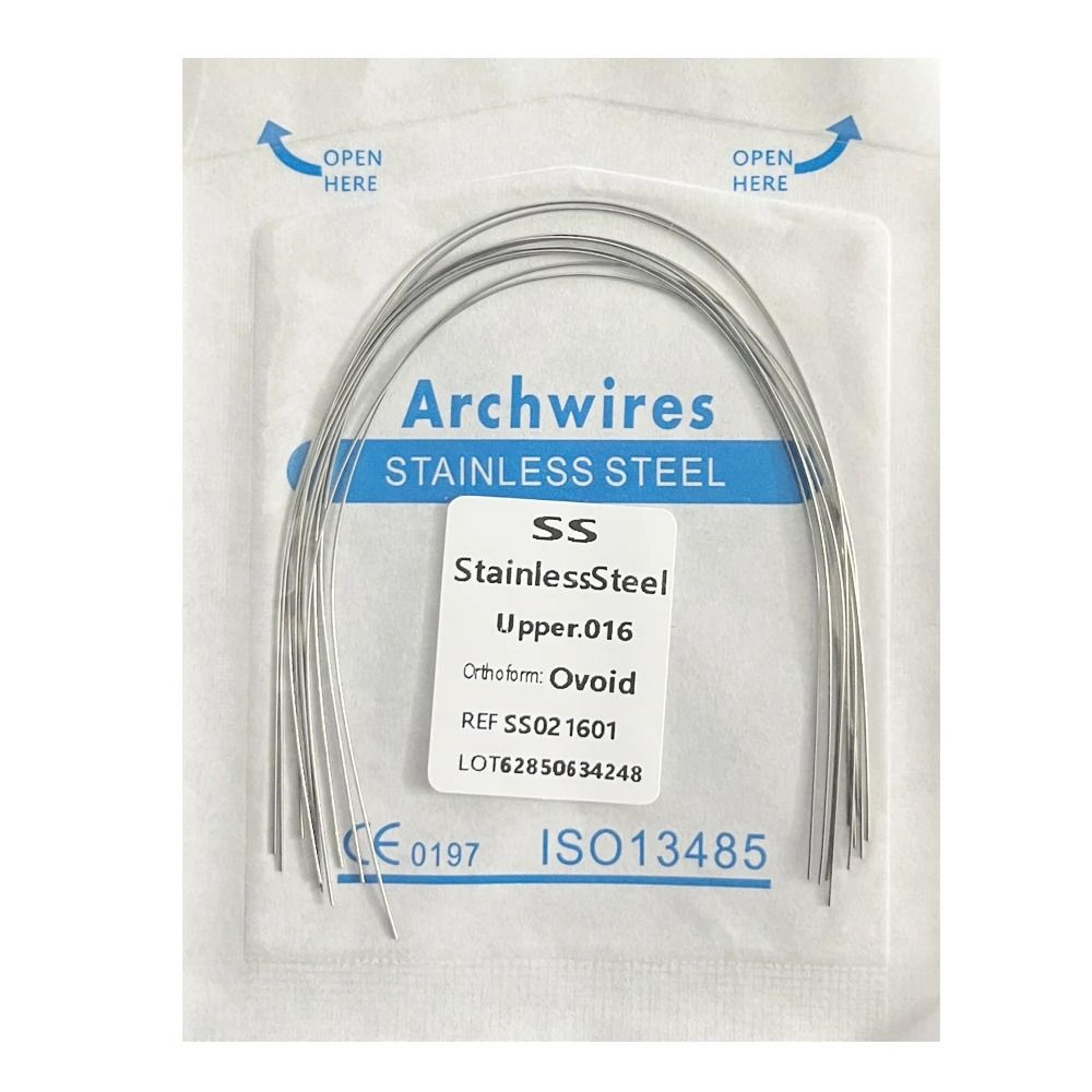 Dental Orthodontic Stainless Steel Arch Wires Round Or Rectangular Form 10pcs Pack 15
