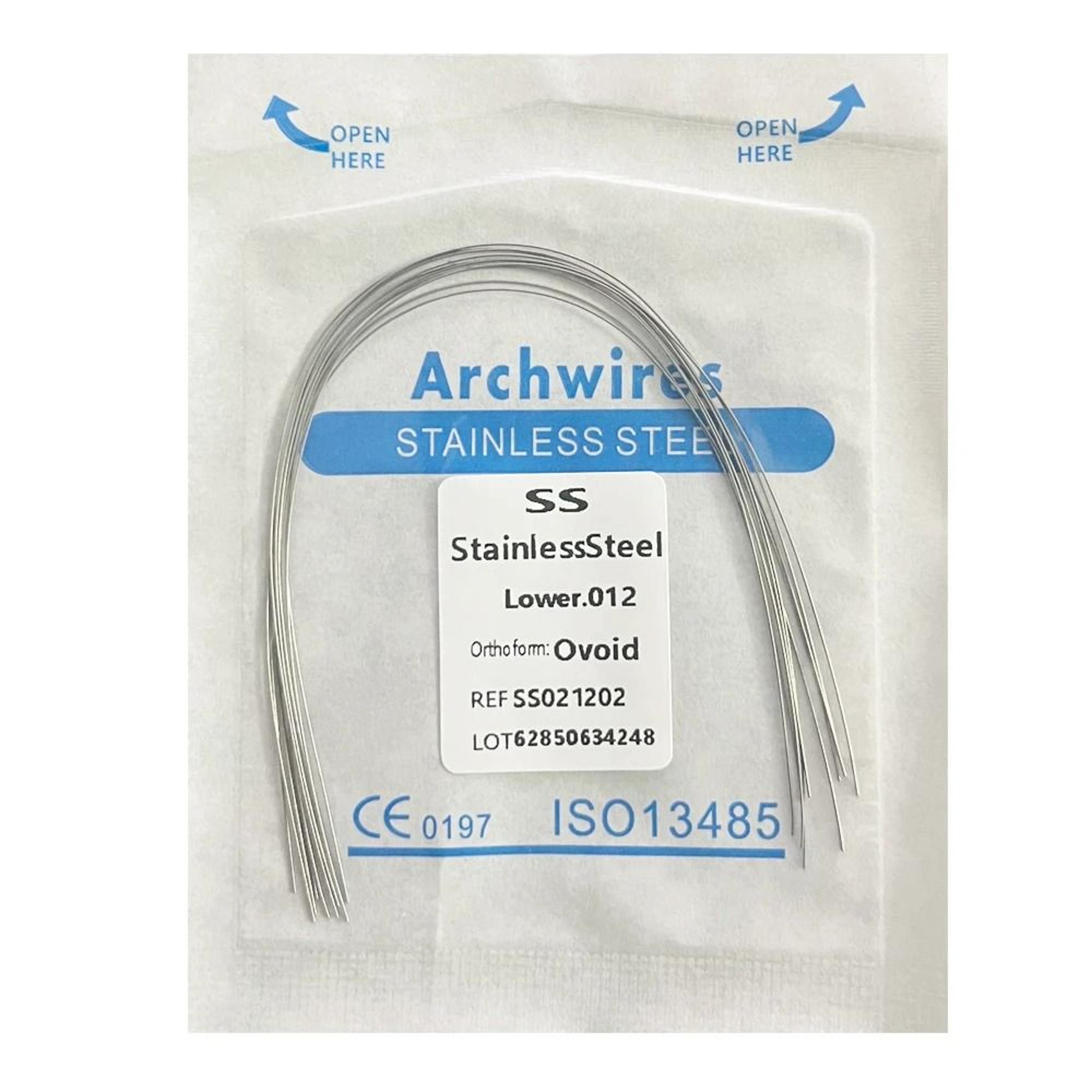 Dental Orthodontic Stainless Steel Arch Wires Round Or Rectangular Form 10pcs Pack 20