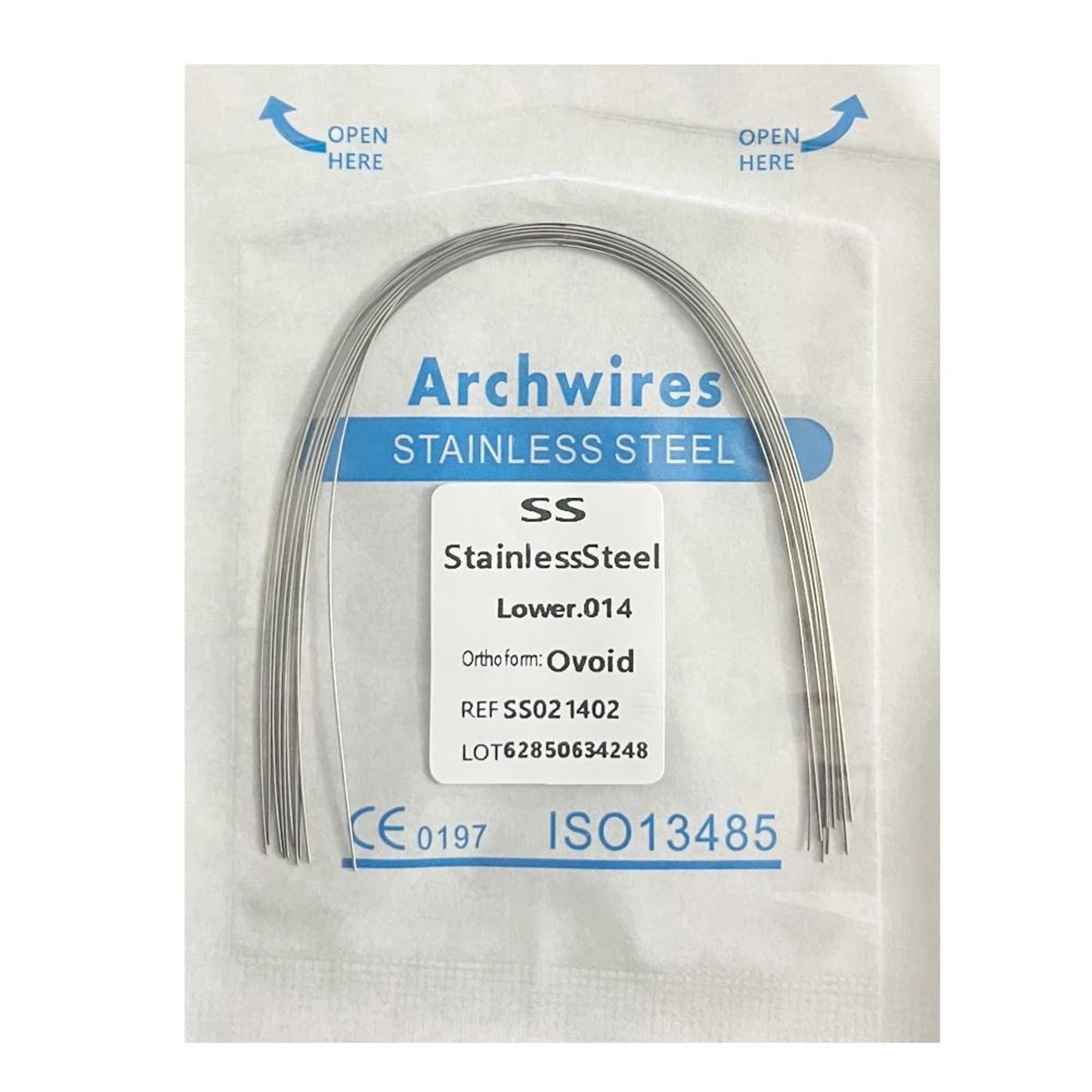 Dental Orthodontic Stainless Steel Arch Wires Round Or Rectangular Form 10pcs Pack 22