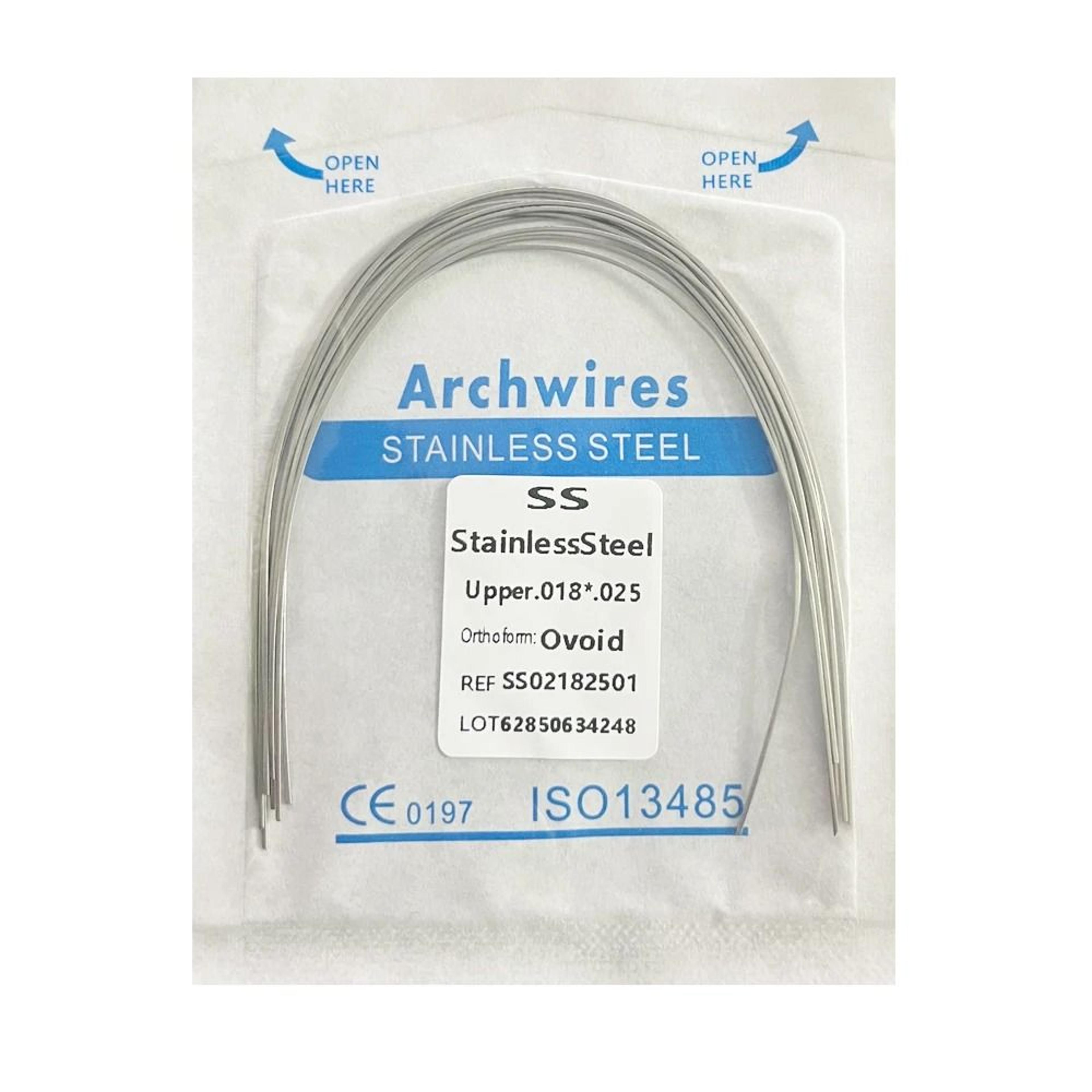 Dental Orthodontic Stainless Steel Arch Wires Round Or Rectangular Form 10pcs Pack 24