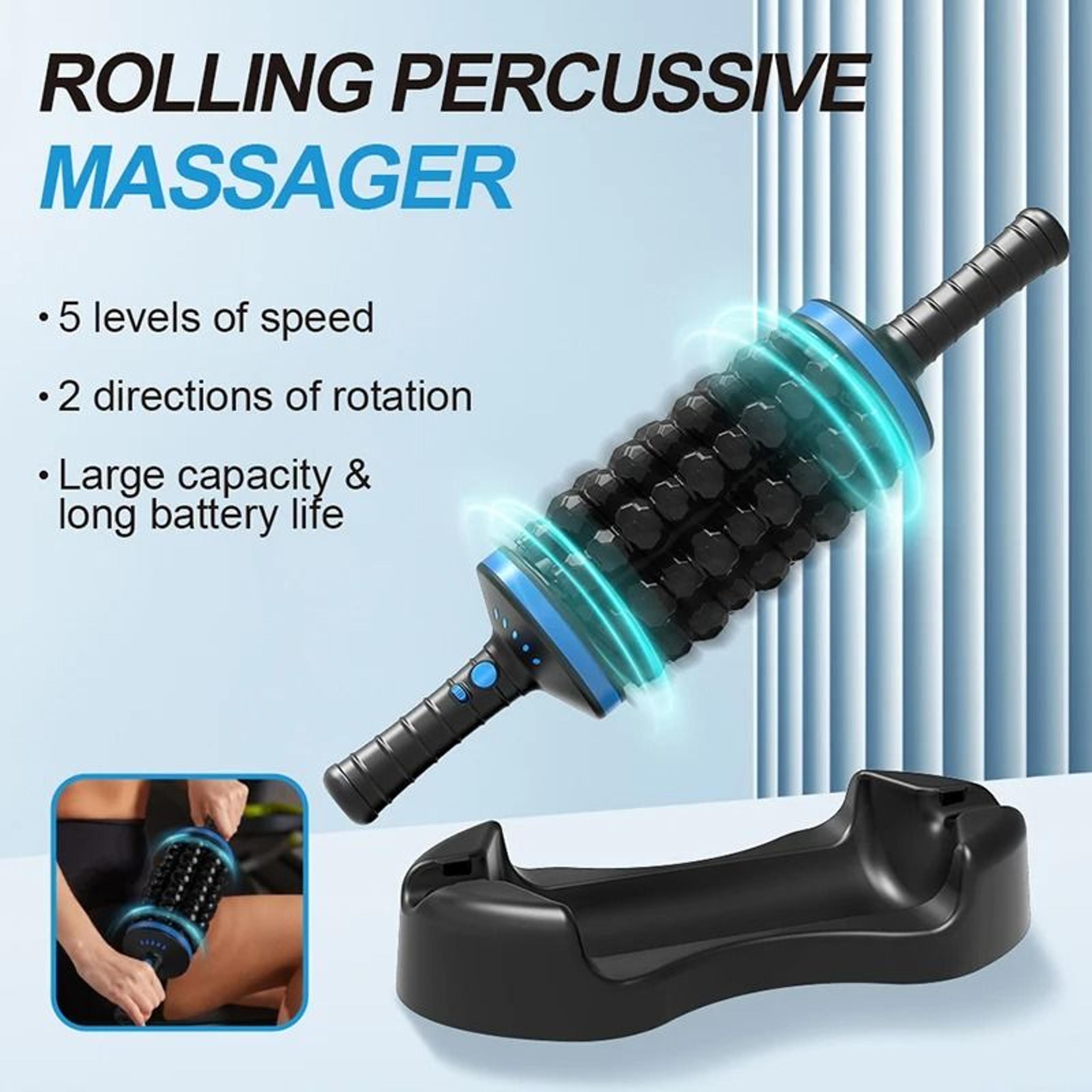 Cordless Roller Body Massager With 360 Degree Percussive Rolling 0