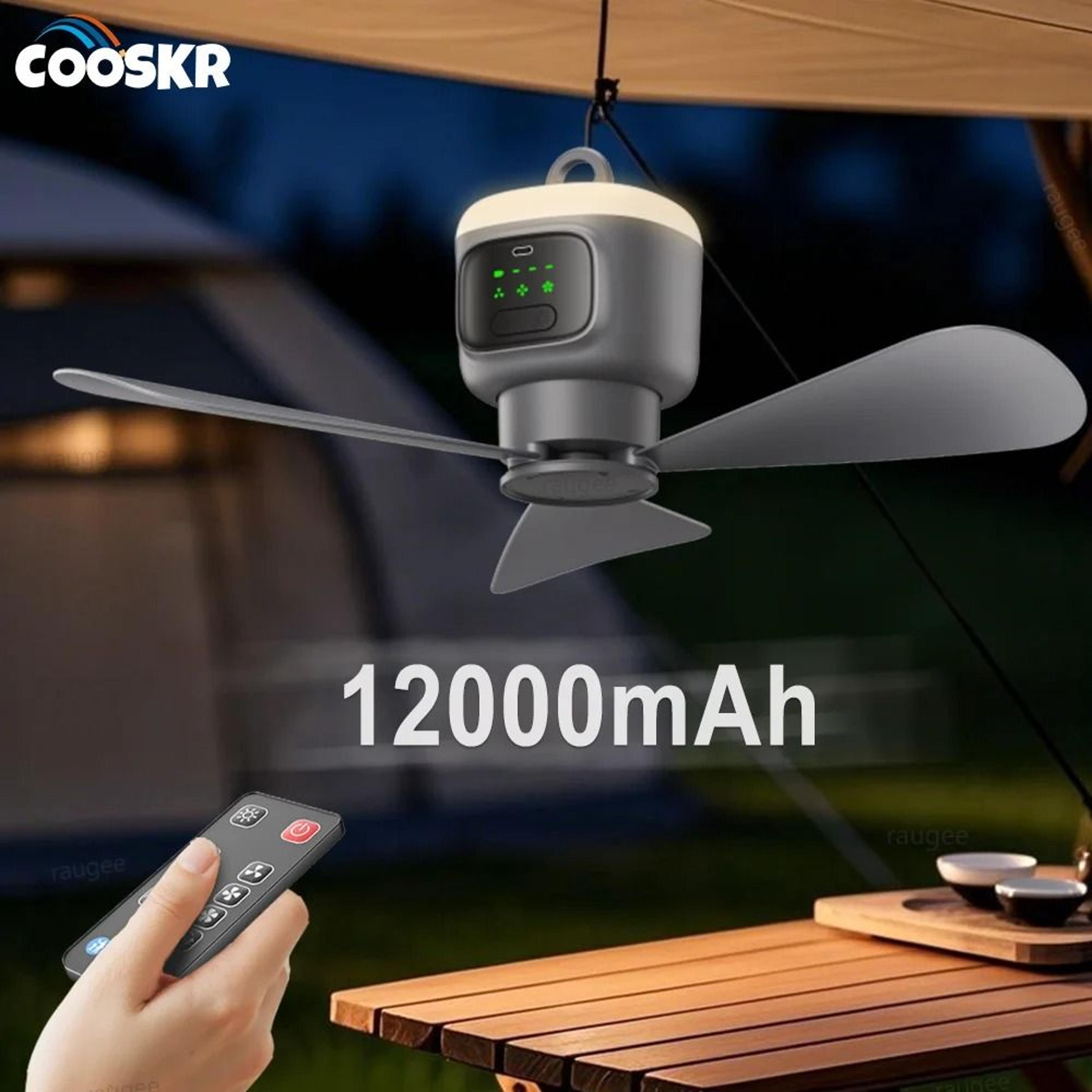 Portable Ceiling Fan With LED Light And Rechargeable Battery 1