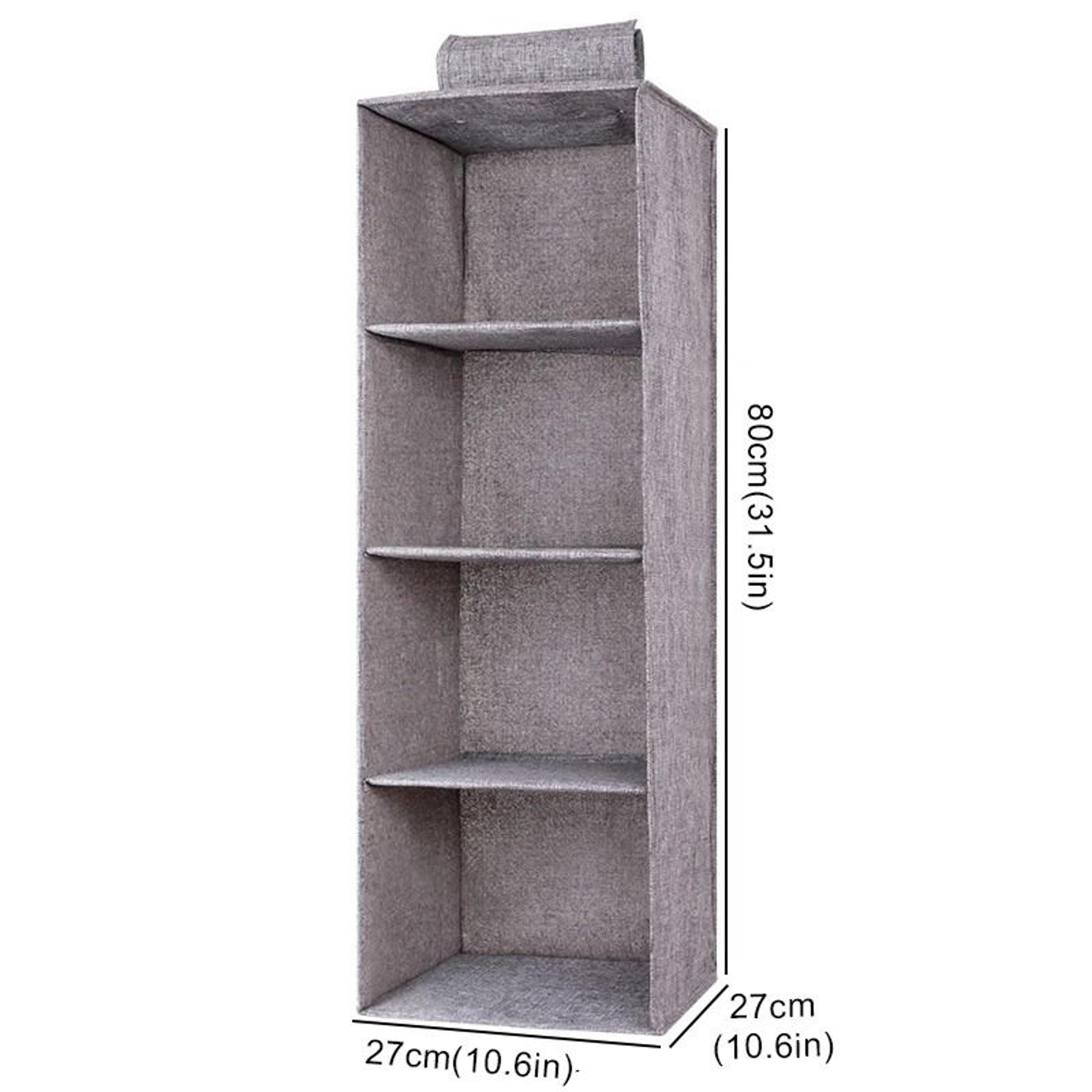 Wardrobe Hanging Storage Organizer With Collapsible Shelves 12