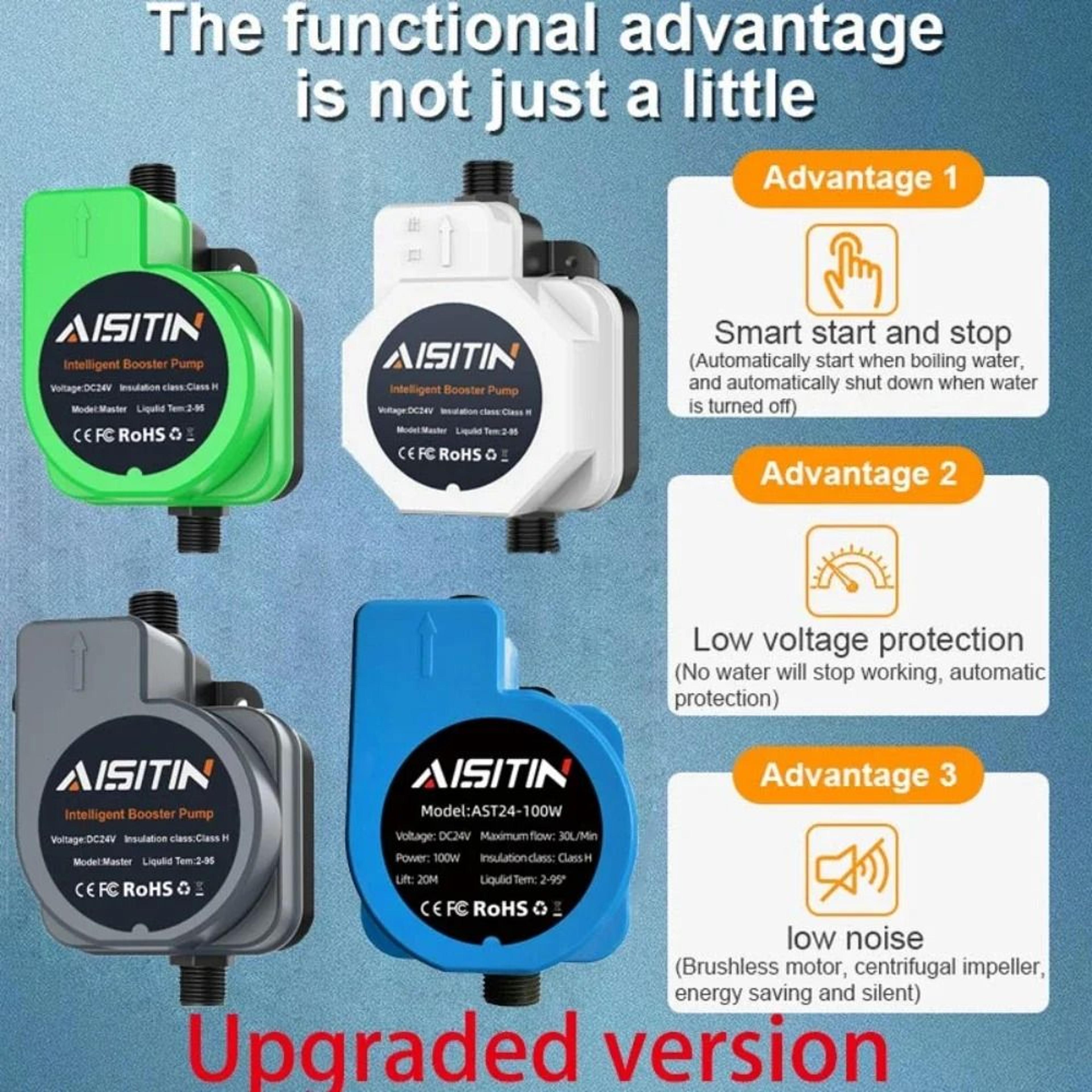 Automatic Booster Pump 180W 24V Brushless Water Pressure Pump For Home Showers And Water Heaters 5