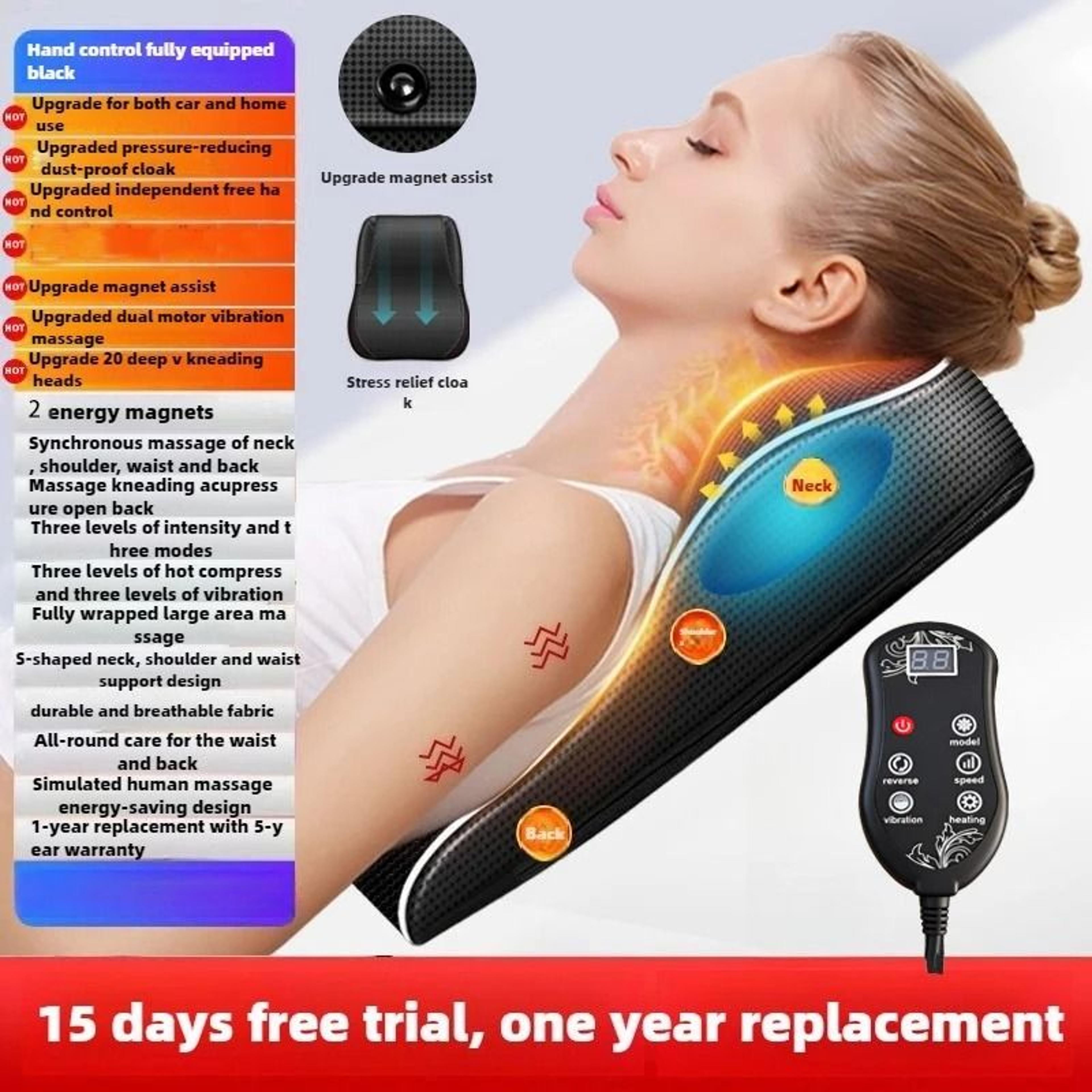 Electric Shiatsu Head Neck And Back Massager Pillow With Heat And Vibration Therapy 8