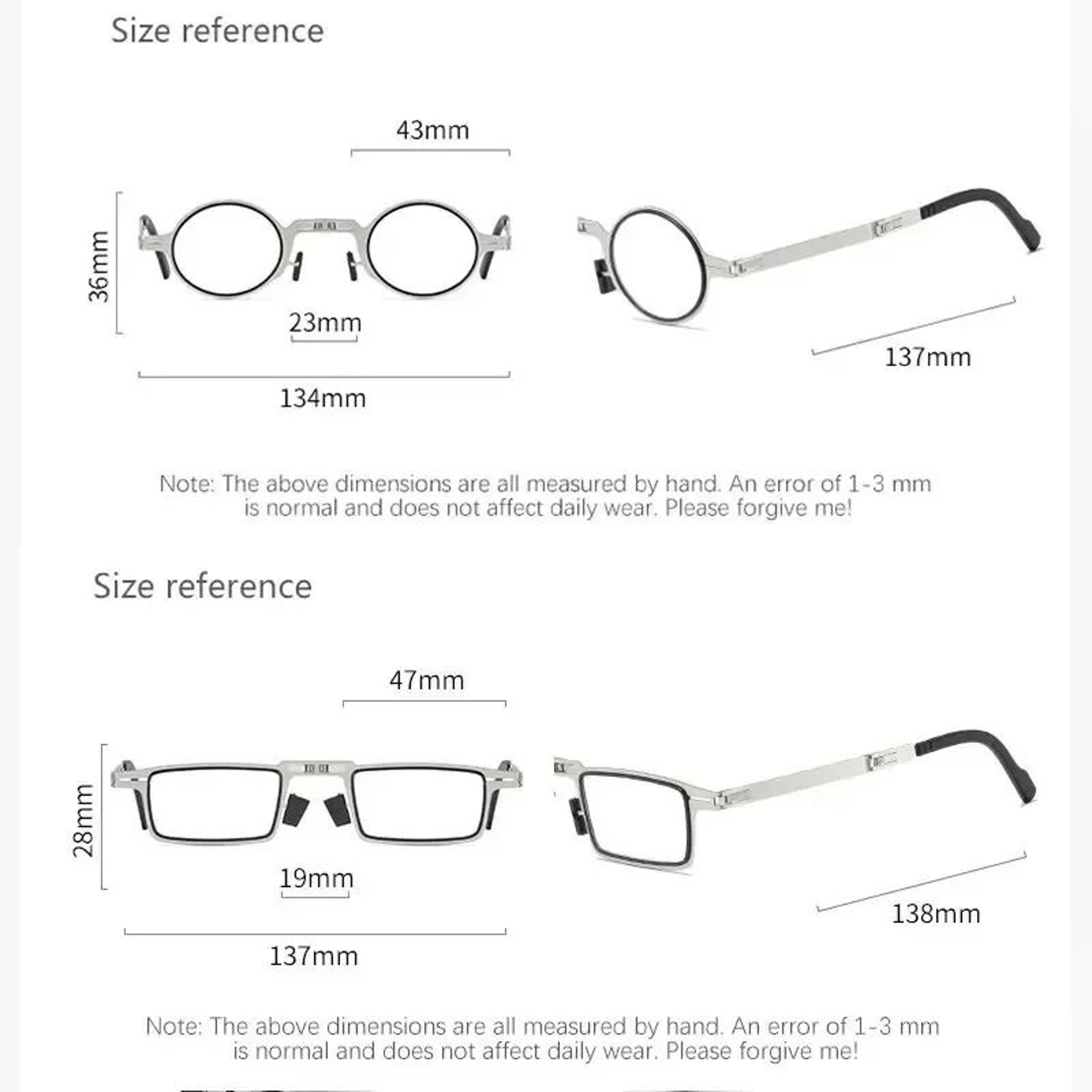 Folding Reading Glasses With Transparent Lenses Anti Blue Light Metal Frame And Case 6