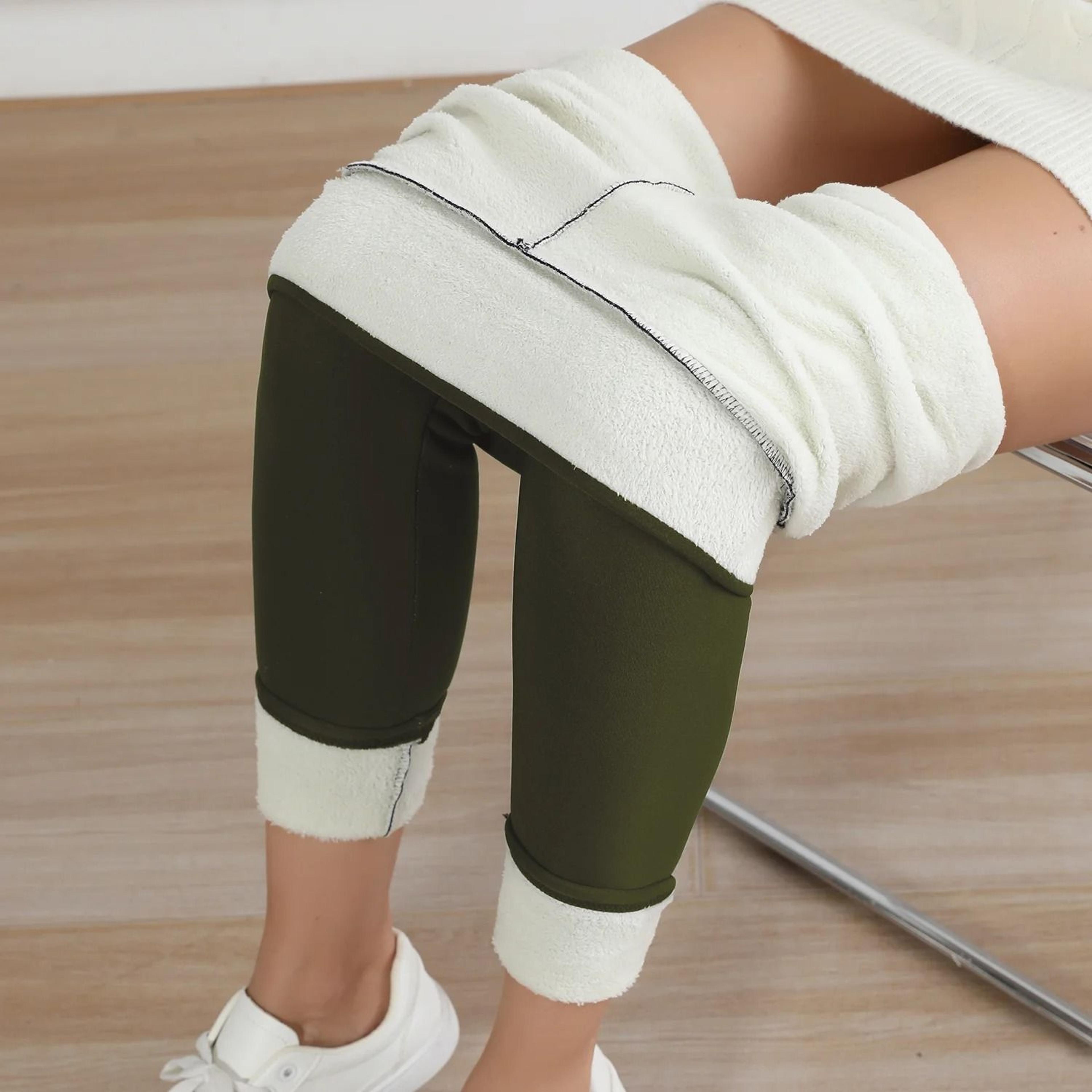 Winter Warm Fleece Leggings Velvet Thick High Waist Elastic Tights For Women 11
