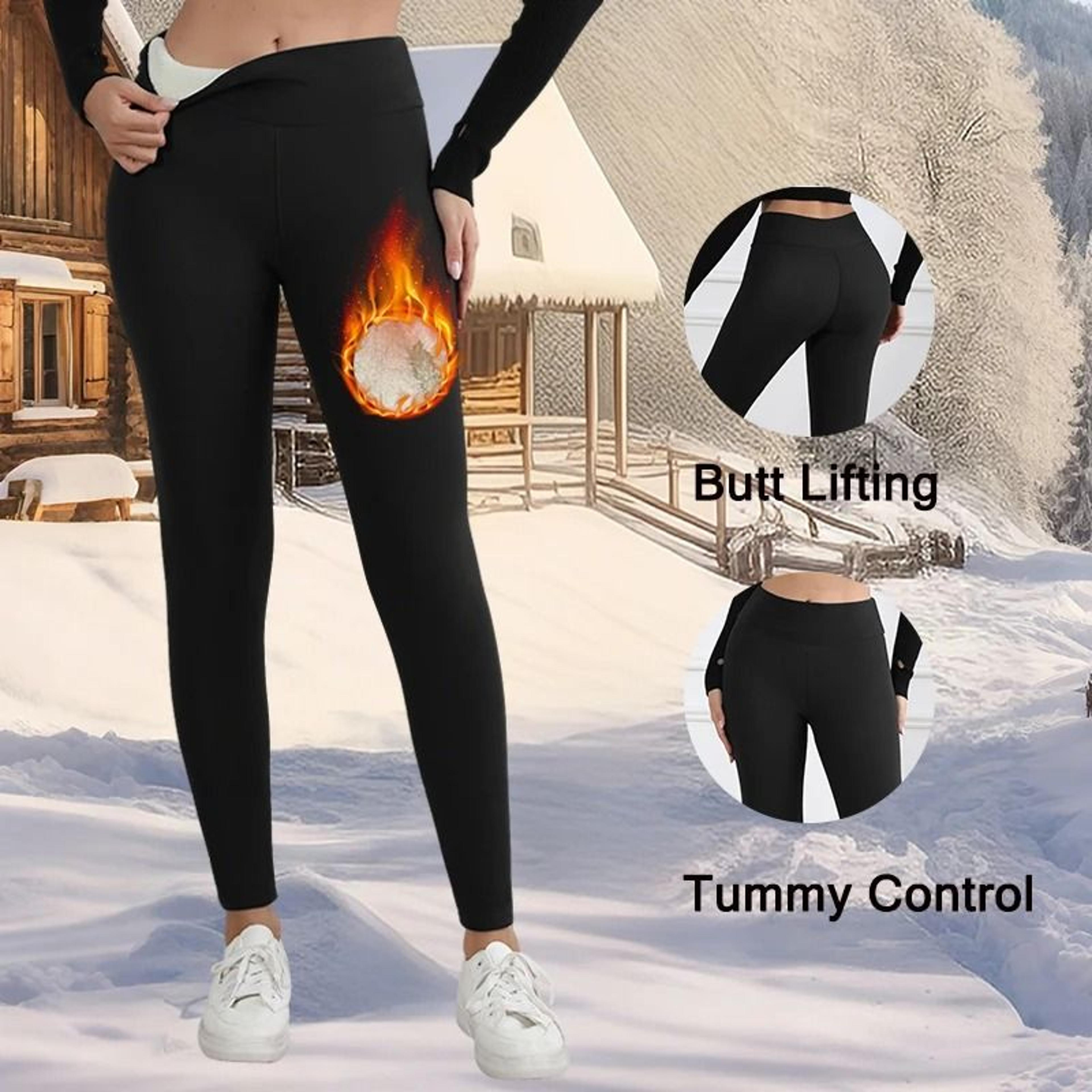 Winter Warm Fleece Leggings Velvet Thick High Waist Elastic Tights For Women 3