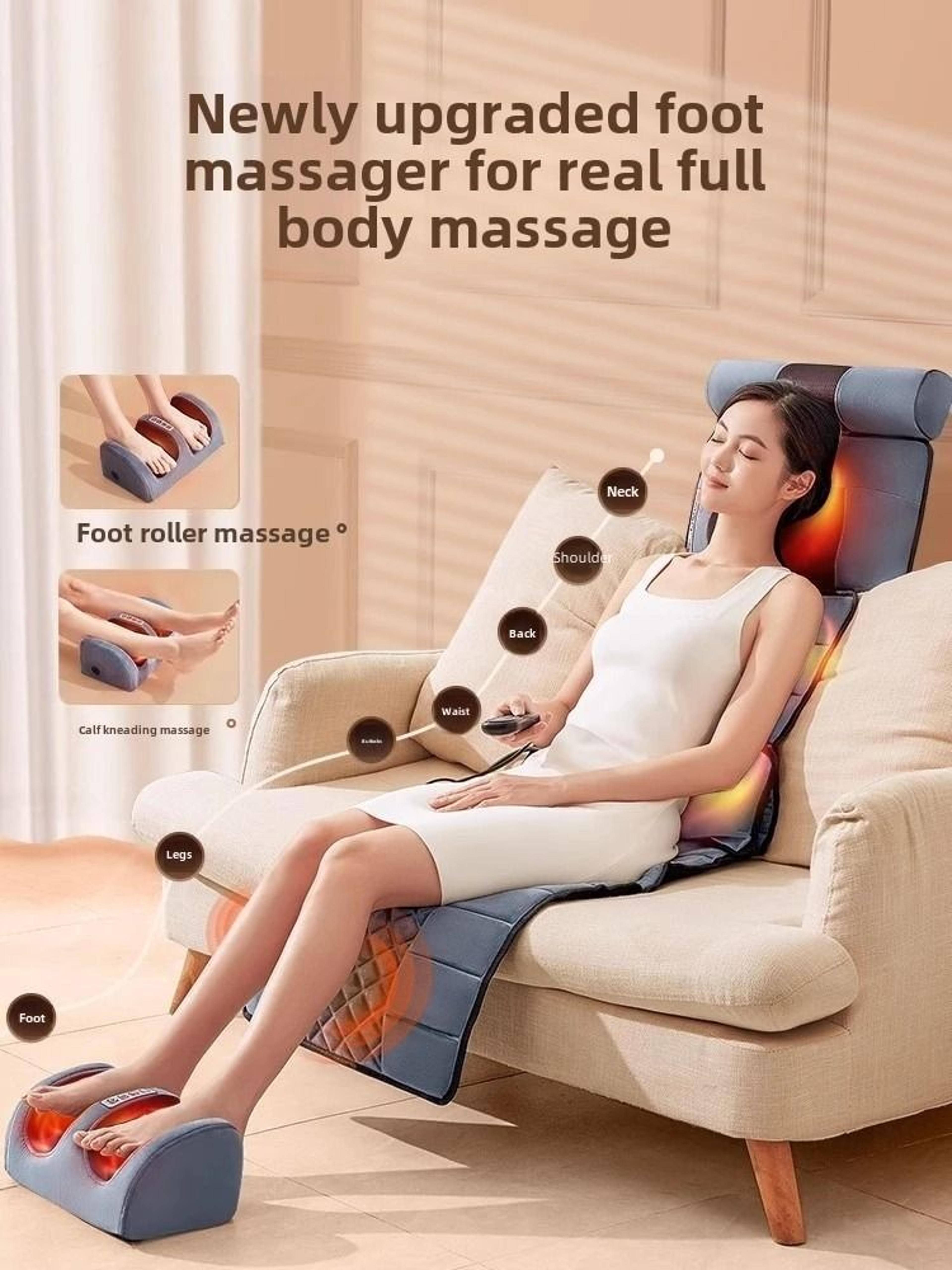 Full Body Massage Pad With 10Zone Vibration Heat Therapy And Foot Calf Kneading Function 6