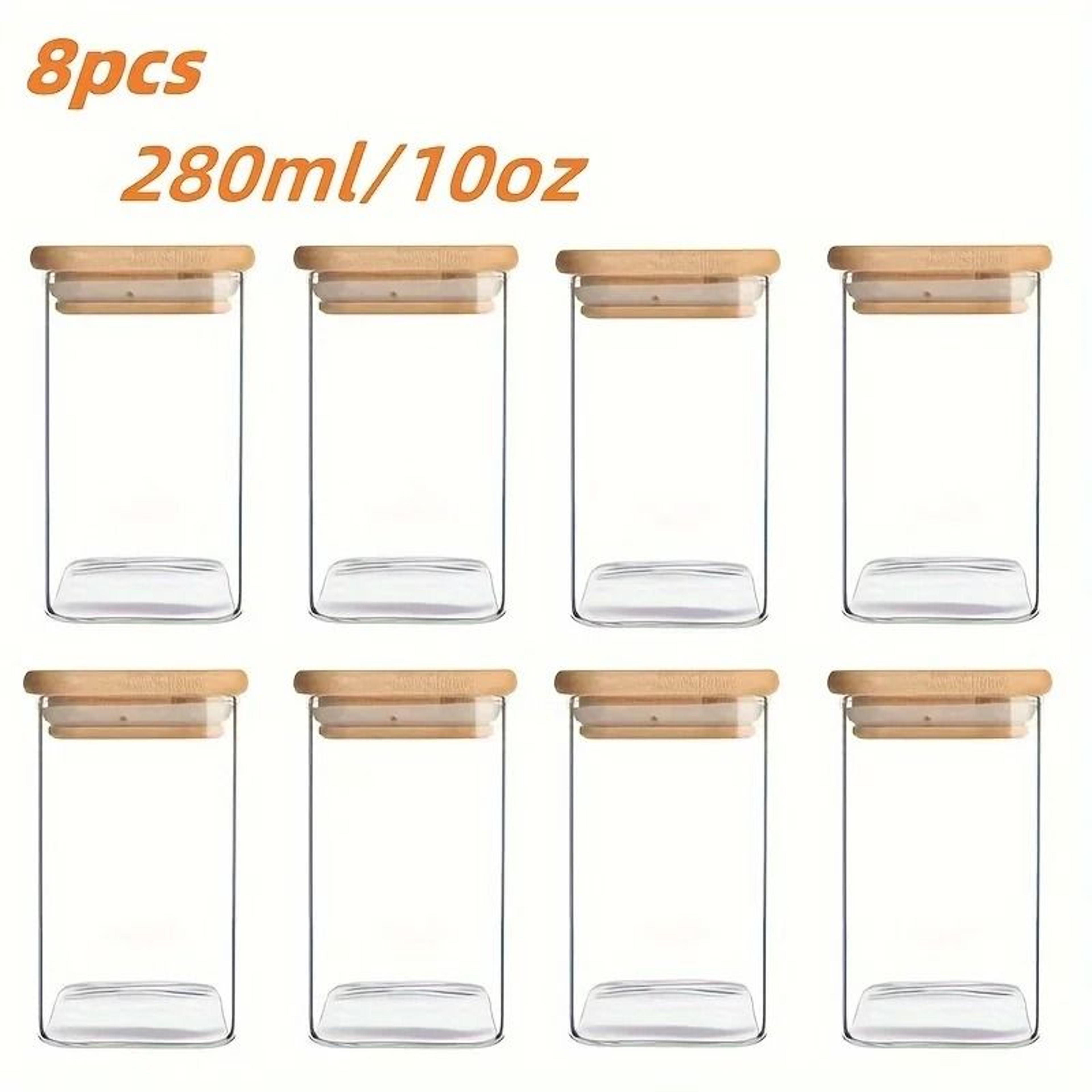 10oz Glass Storage Jars With Bamboo Airtight Lids  Clear Food Containers For Kitchen And Pantry Org 2