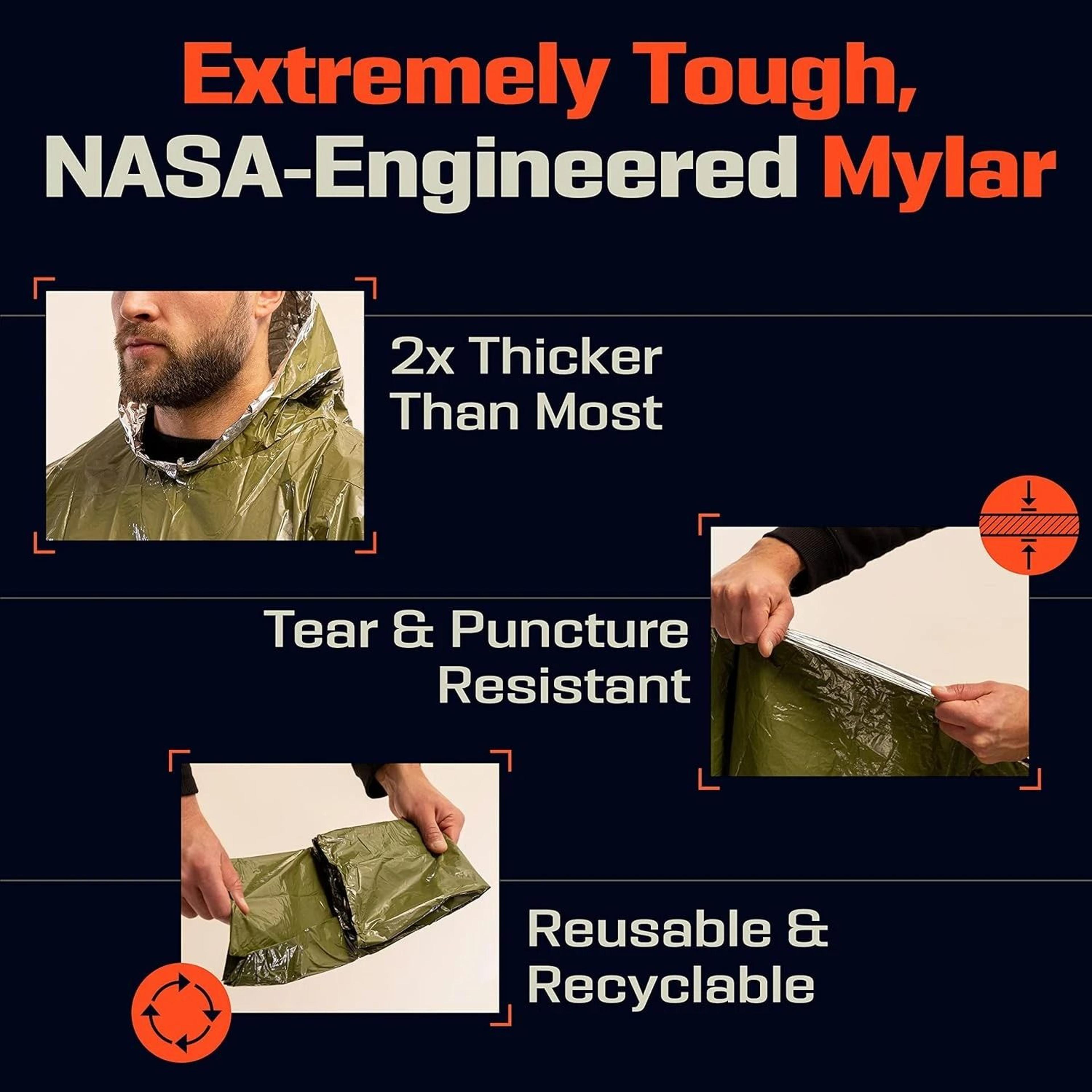 Emergency Waterproof Survival Poncho And Blanket  Lightweight Thermal Raincoat For Camping And Outd 5