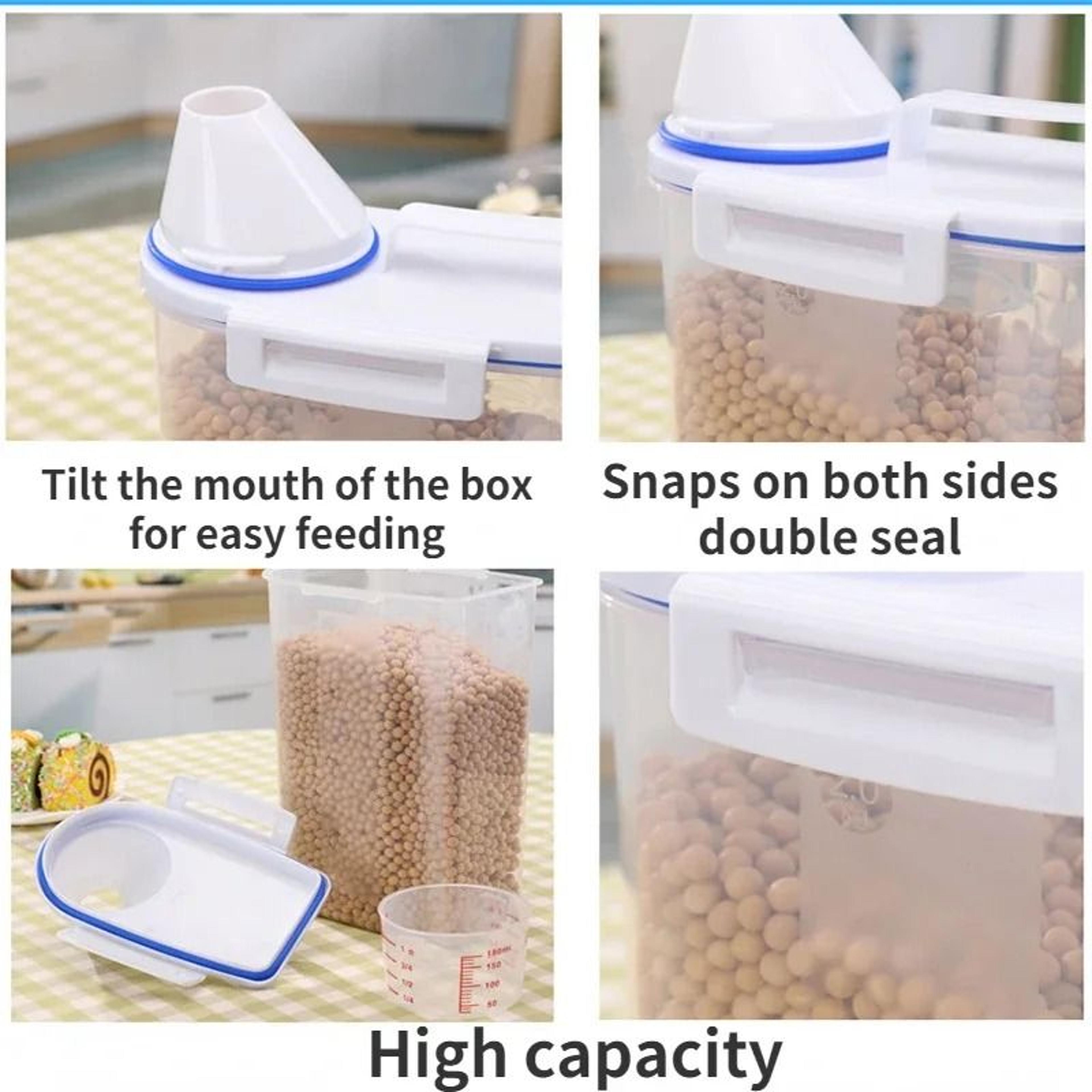 Pet Food Storage Container With Measuring Cup And Airtight Seal 4