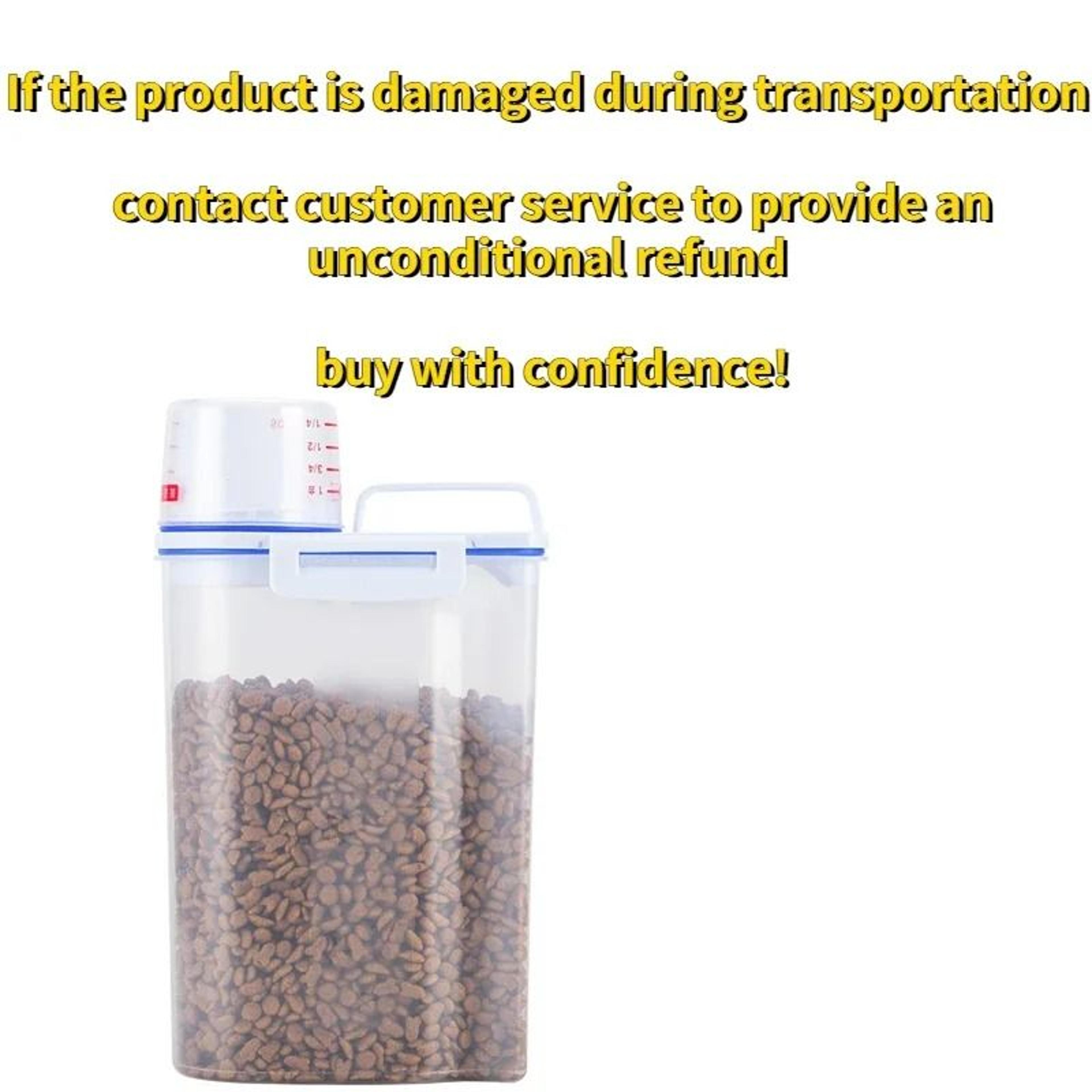 Pet Food Storage Container With Measuring Cup And Airtight Seal 5