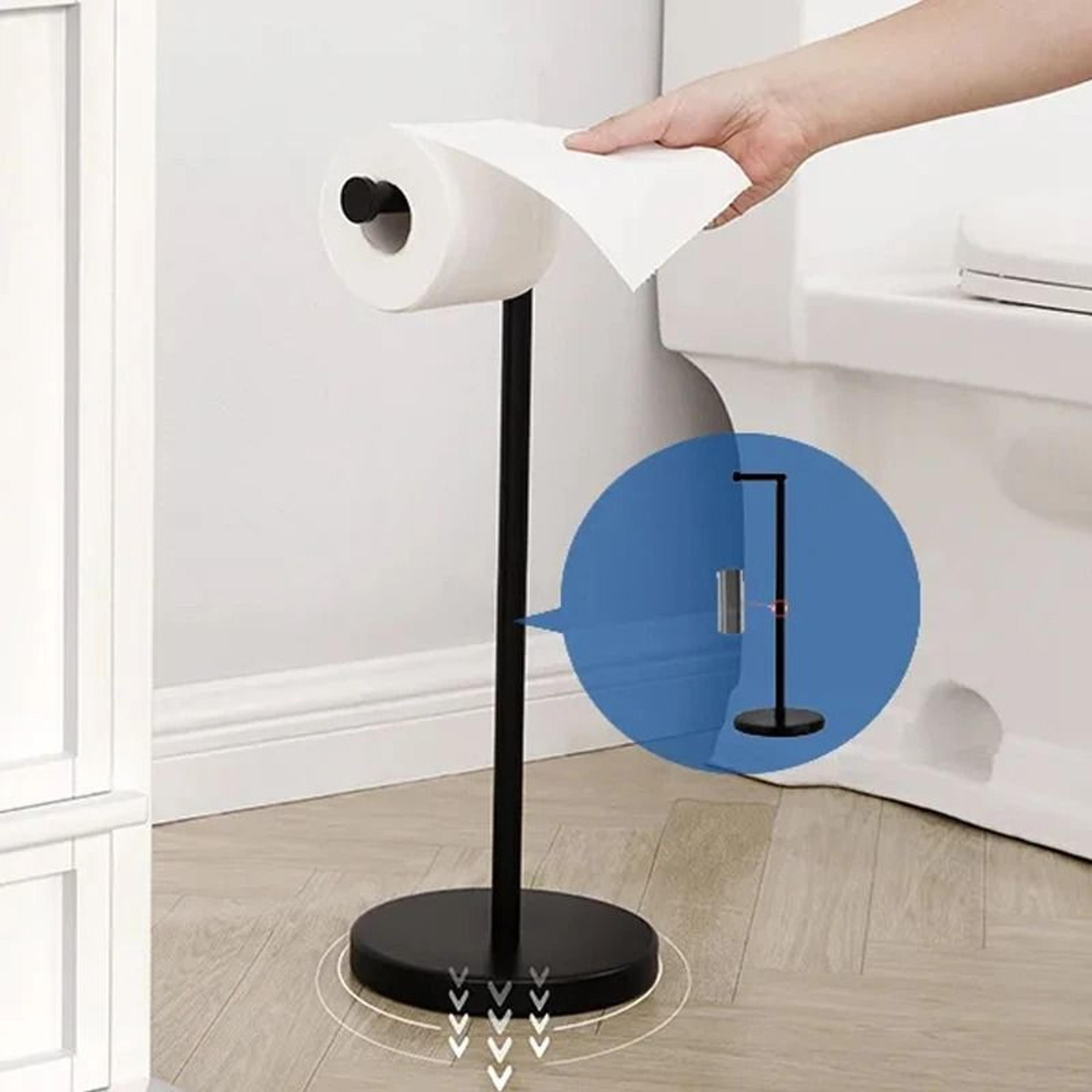 Stainless Steel Floor Paper Towel Holder For Bathroom Or Kitchen 2