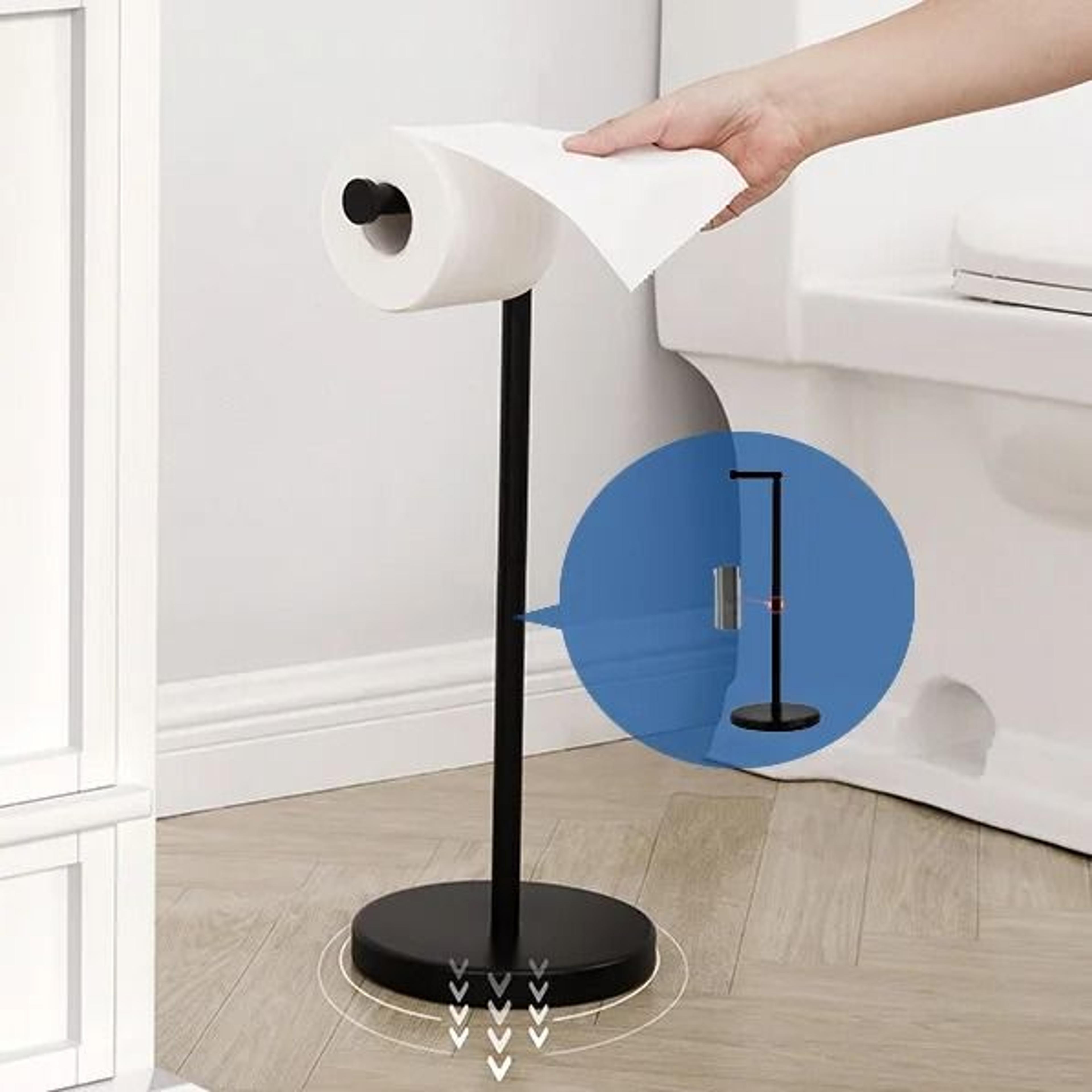 Stainless Steel Floor Paper Towel Holder For Bathroom Or Kitchen 7