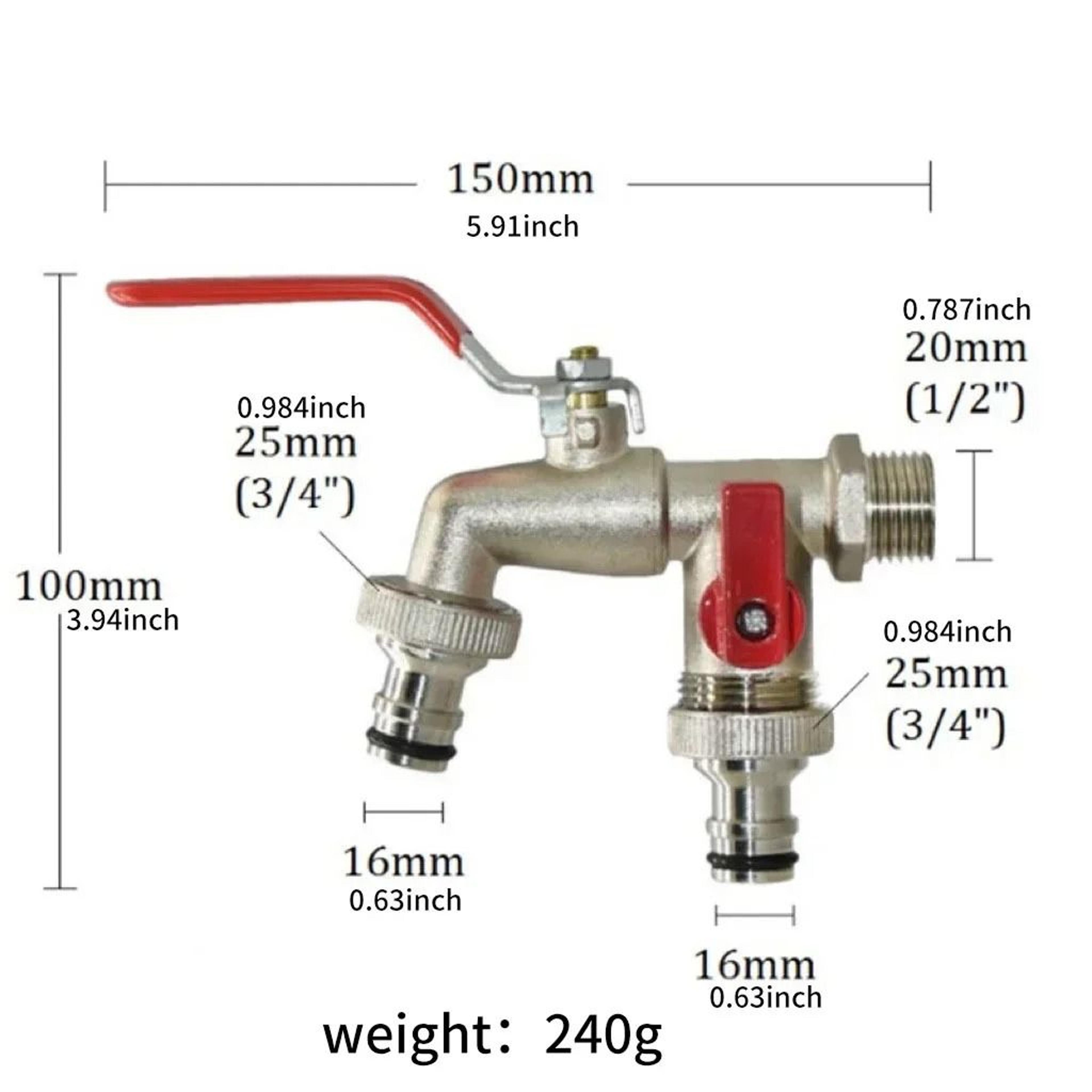 2in1 Double Valve Outdoor Garden Faucet With AntiFreeze Design 5