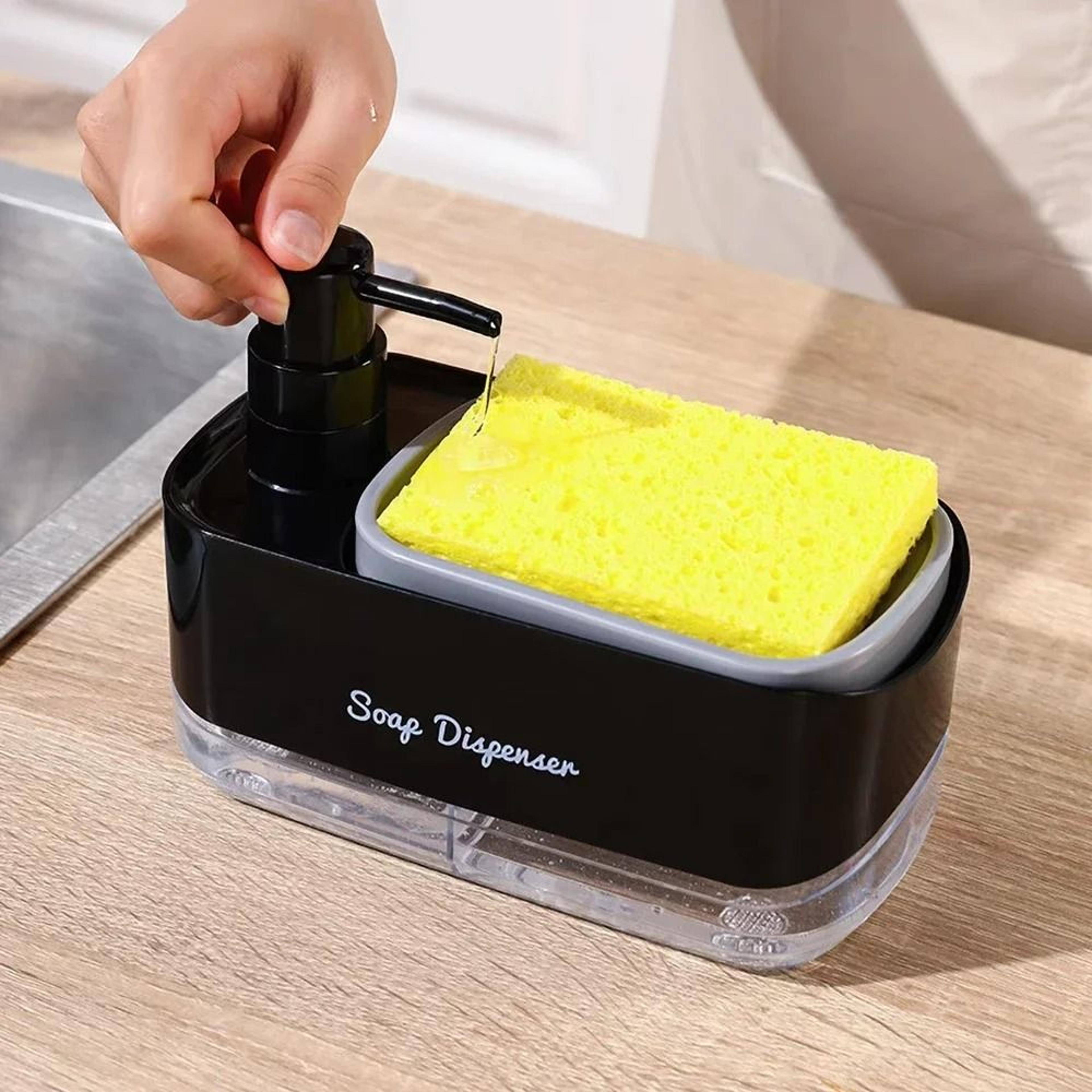 Multifunctional Soap Dispenser With Sponge Holder For Kitchen And Bathroom 6