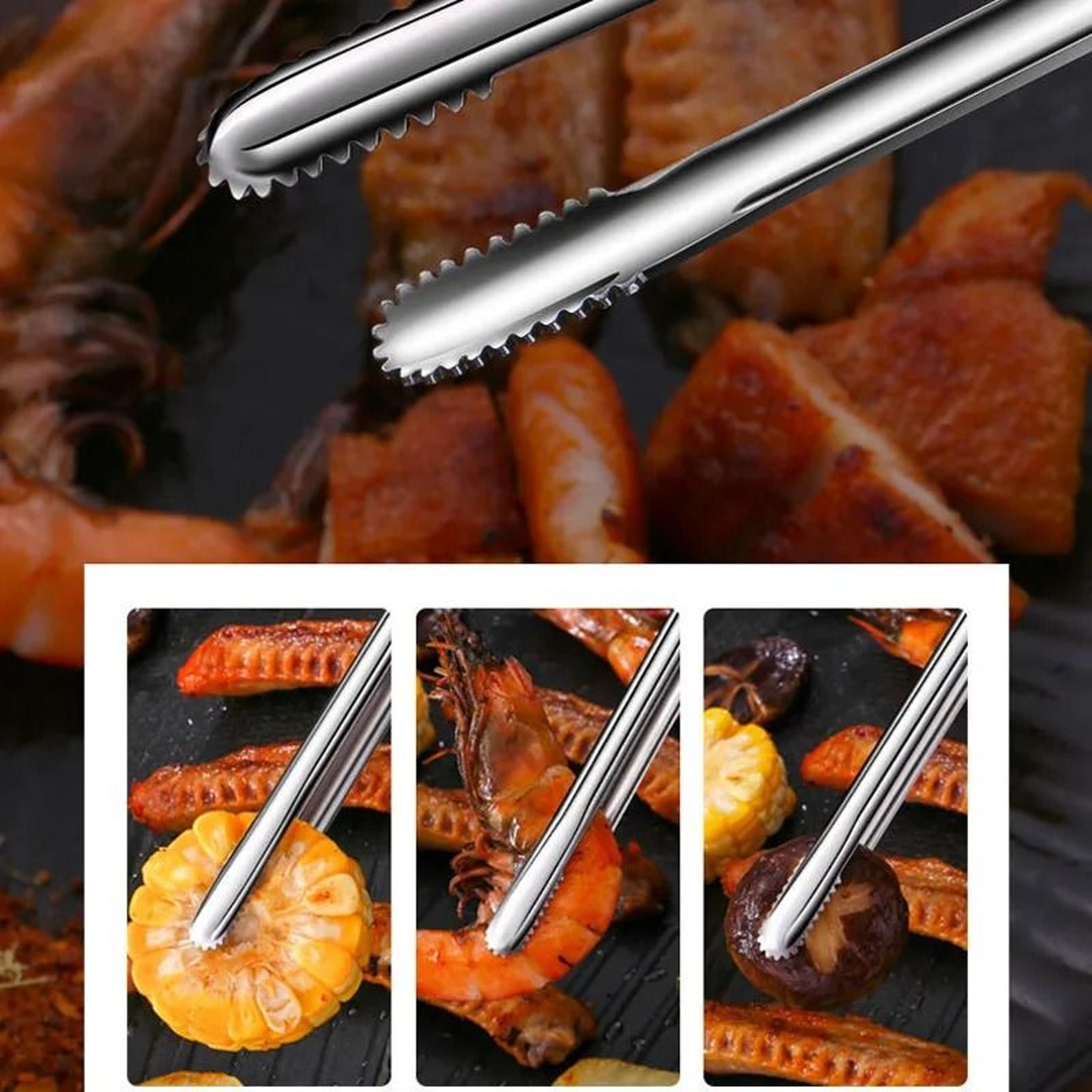 Stainless Steel Kitchen Grill Tongs 4