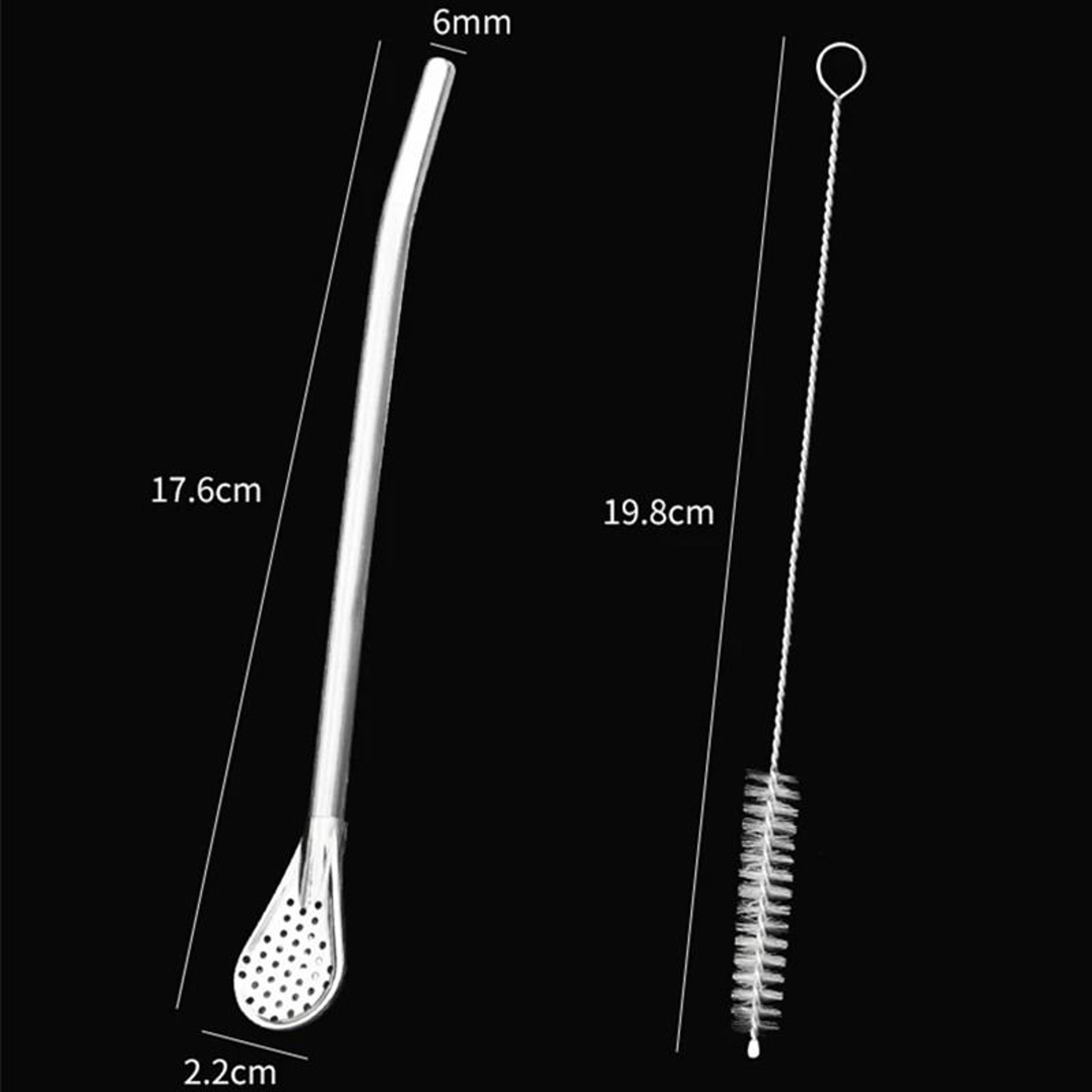 Stainless Steel Reusable Straw Spoon With Tea Filter 6
