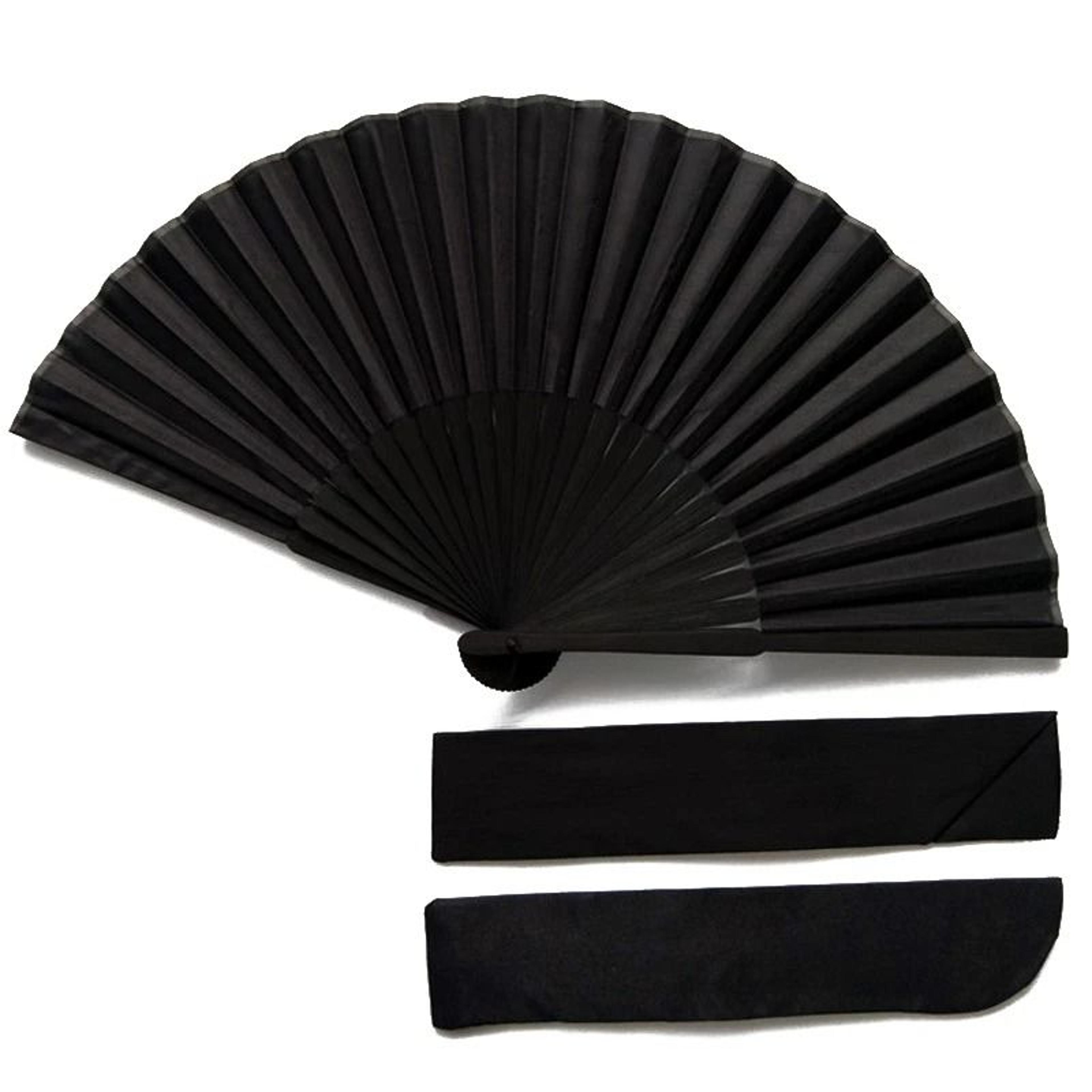 Elegant Black Folding Hand Fan For Weddings And Parties 8