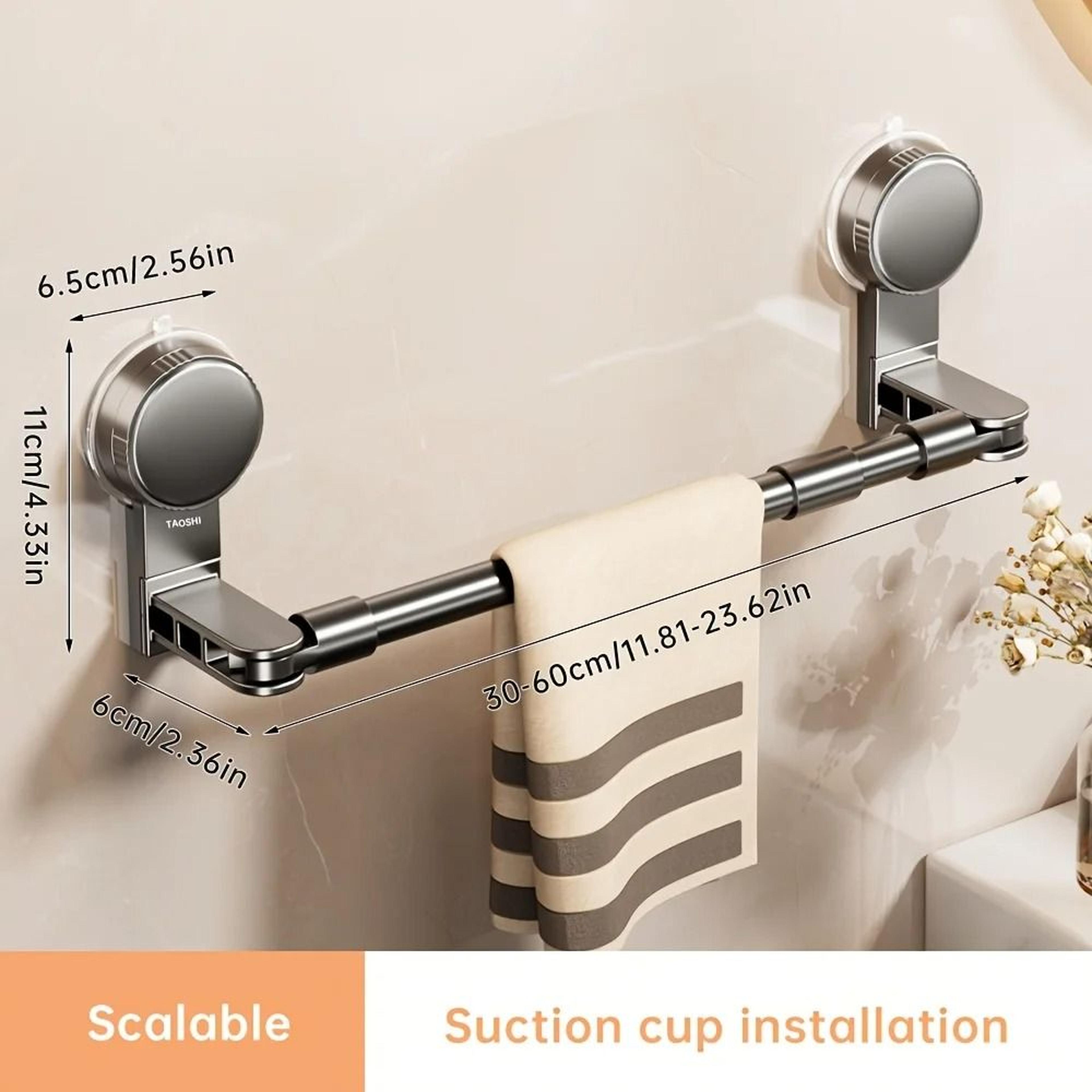Retractable Aluminum Towel And Lid Storage Rack With Suction Mount 7