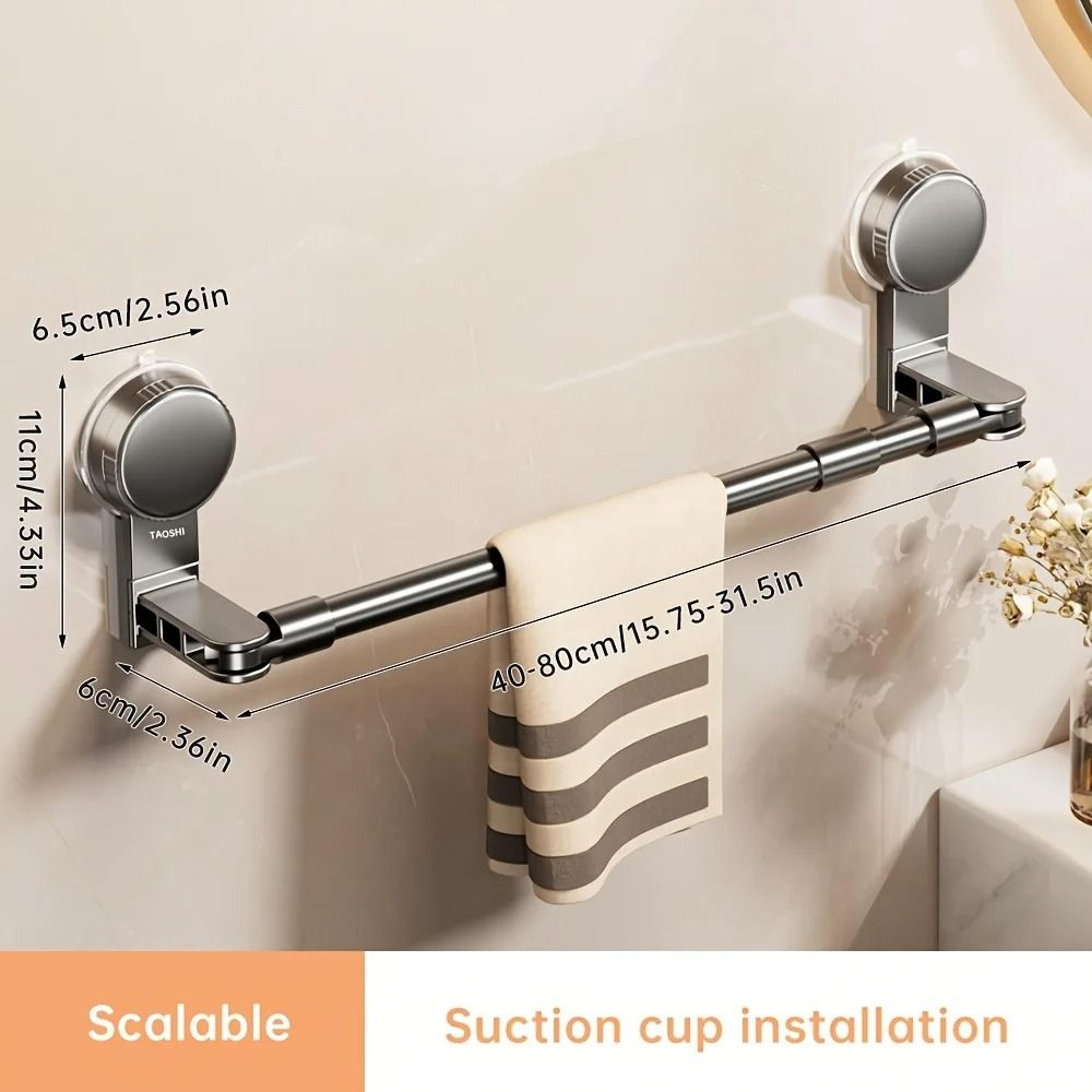 Retractable Aluminum Towel And Lid Storage Rack With Suction Mount 8