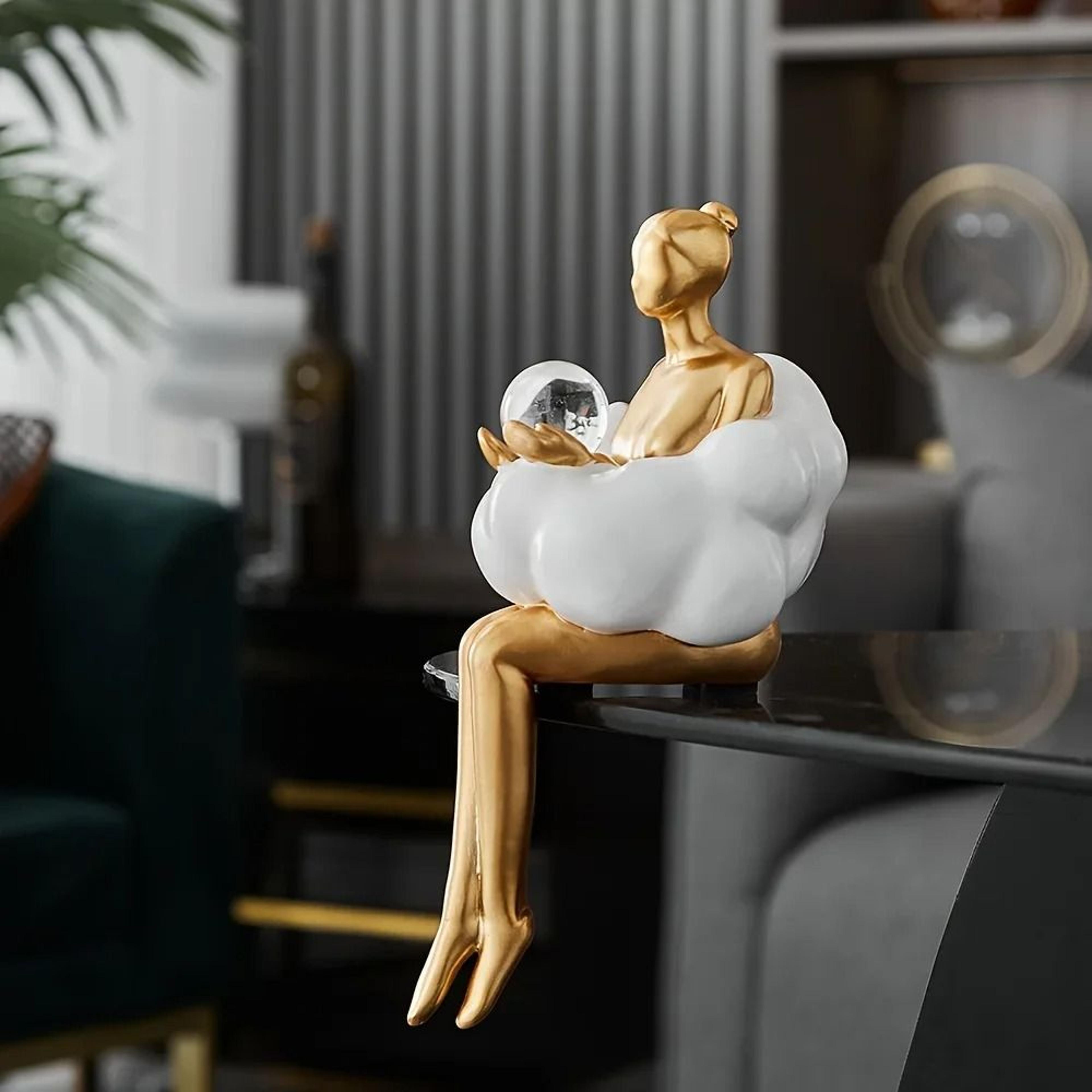 Cloud Girl Abstract Resin Sculpture For Home Decor 4