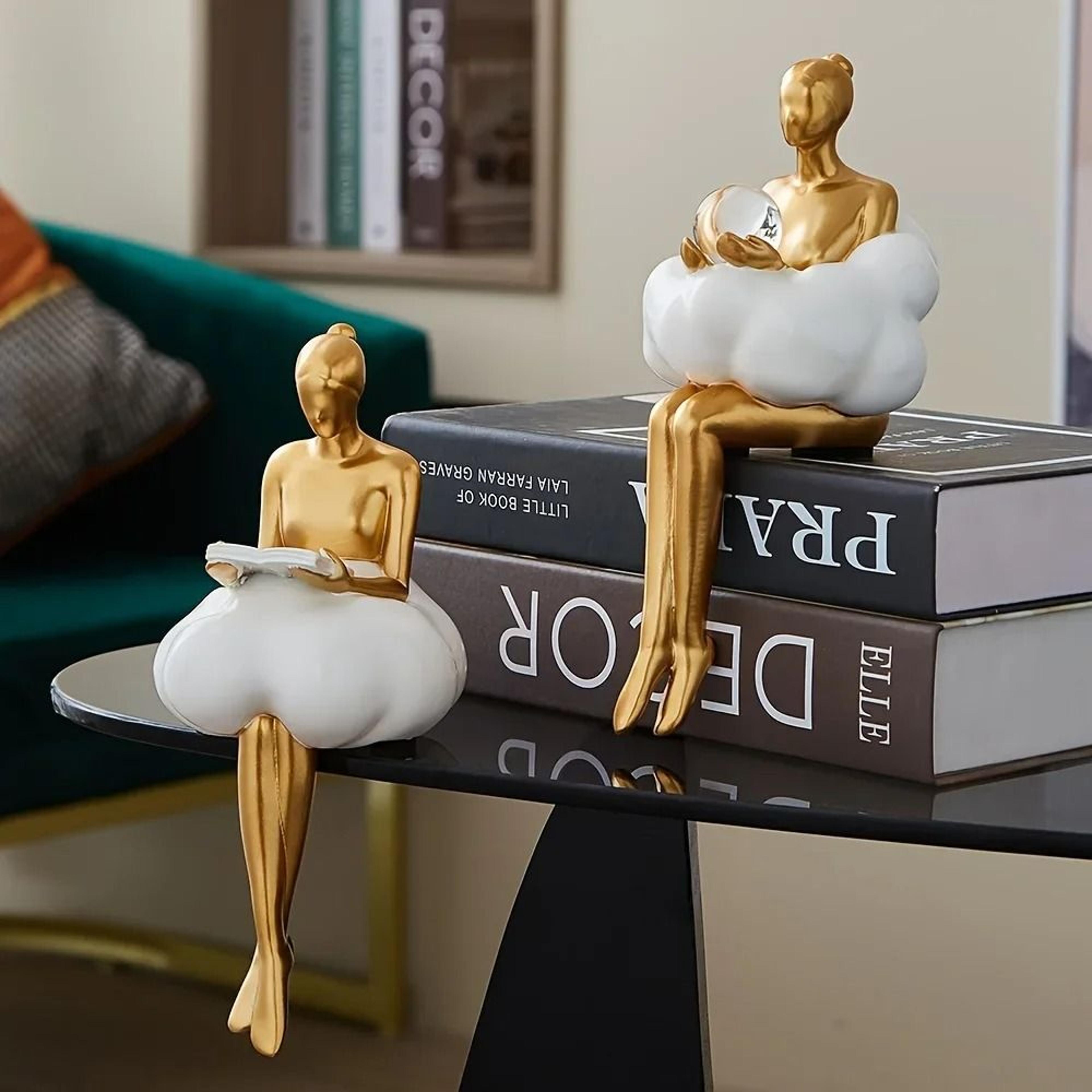 Cloud Girl Abstract Resin Sculpture For Home Decor 5