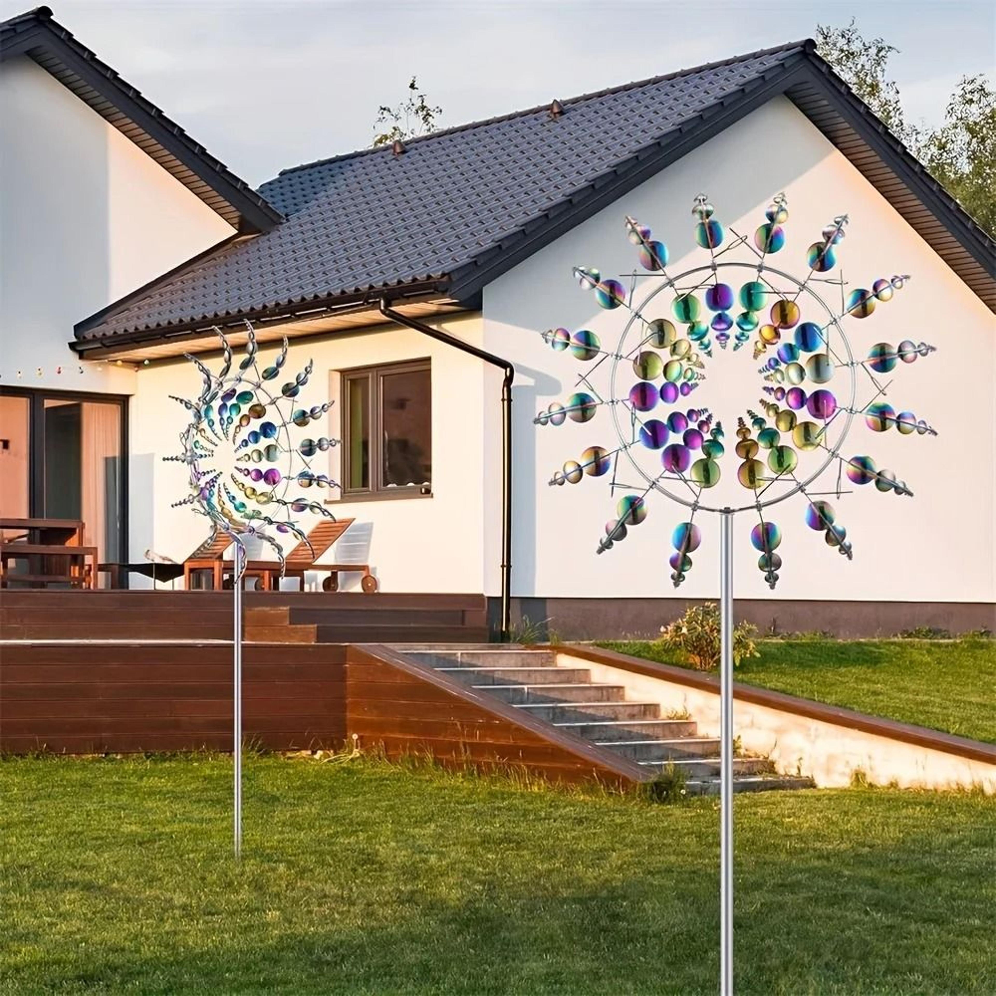 Magical Kinetic Metal Wind Spinner For Garden And Patio 0