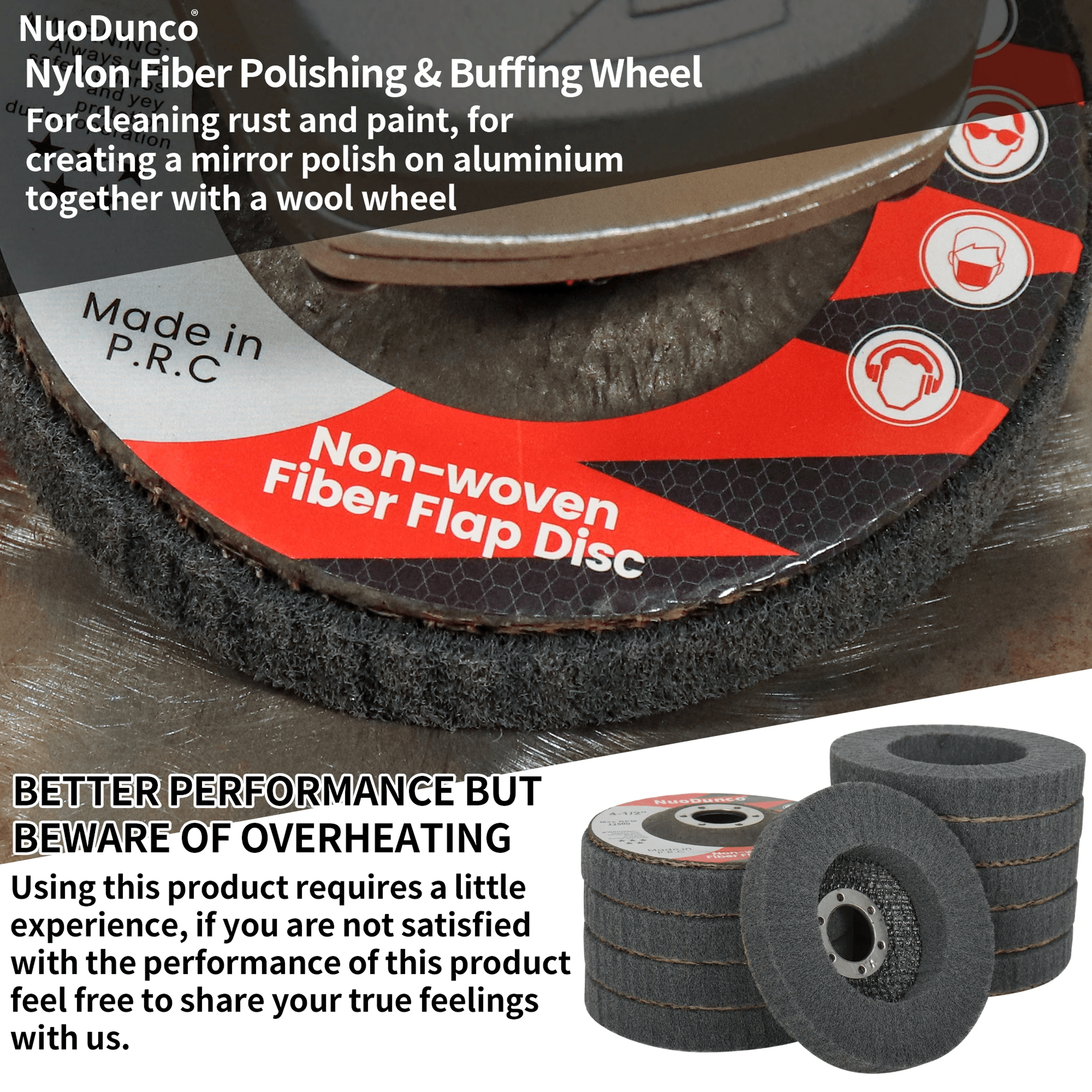 Nylon Fiber Flap Polishing Wheel Disc 800 Grit For Angle Grinder Wood And Metal Buffing 1