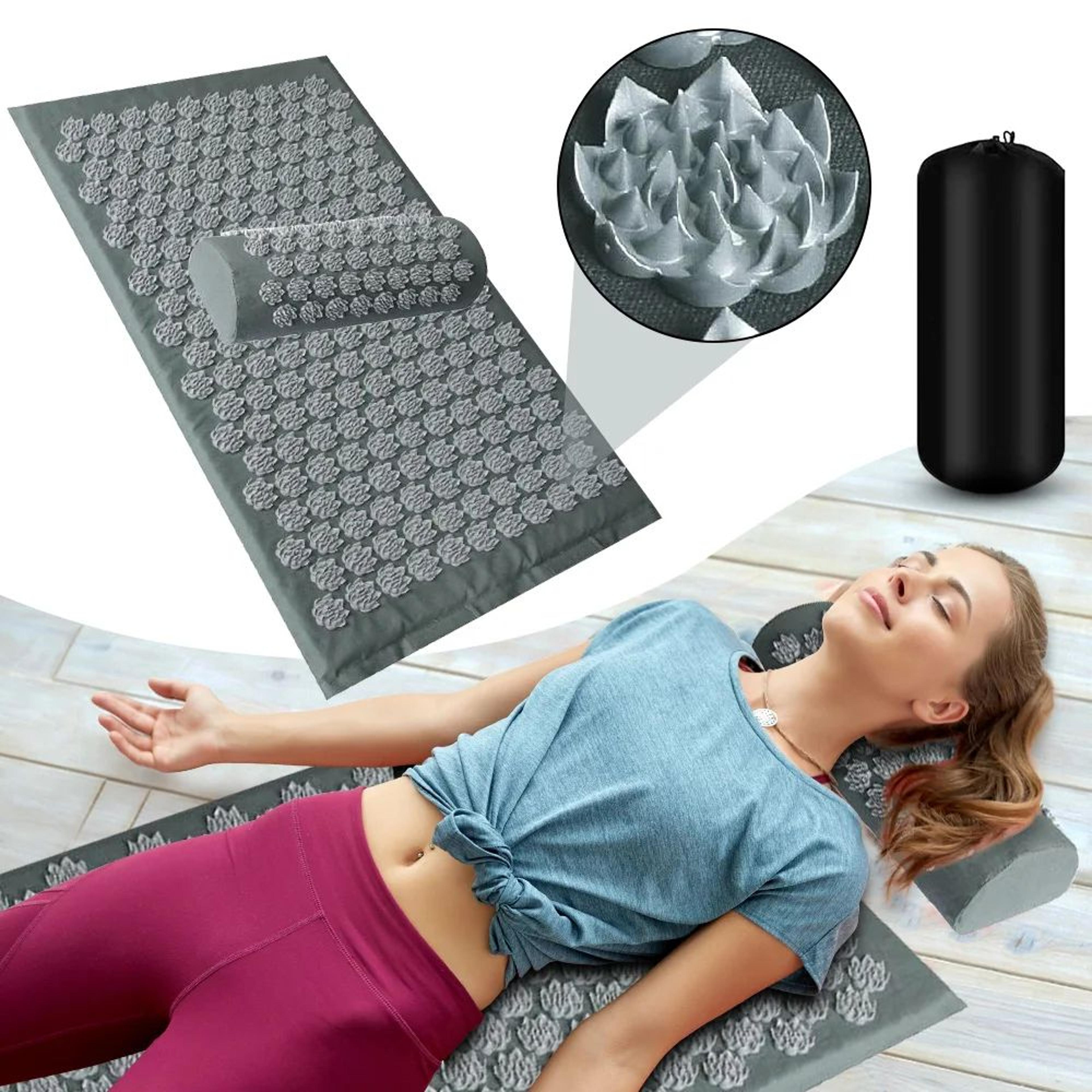 Acupressure Massage Mat And Pillow Set With Spikes For Back Neck And Foot Pain Relief 0