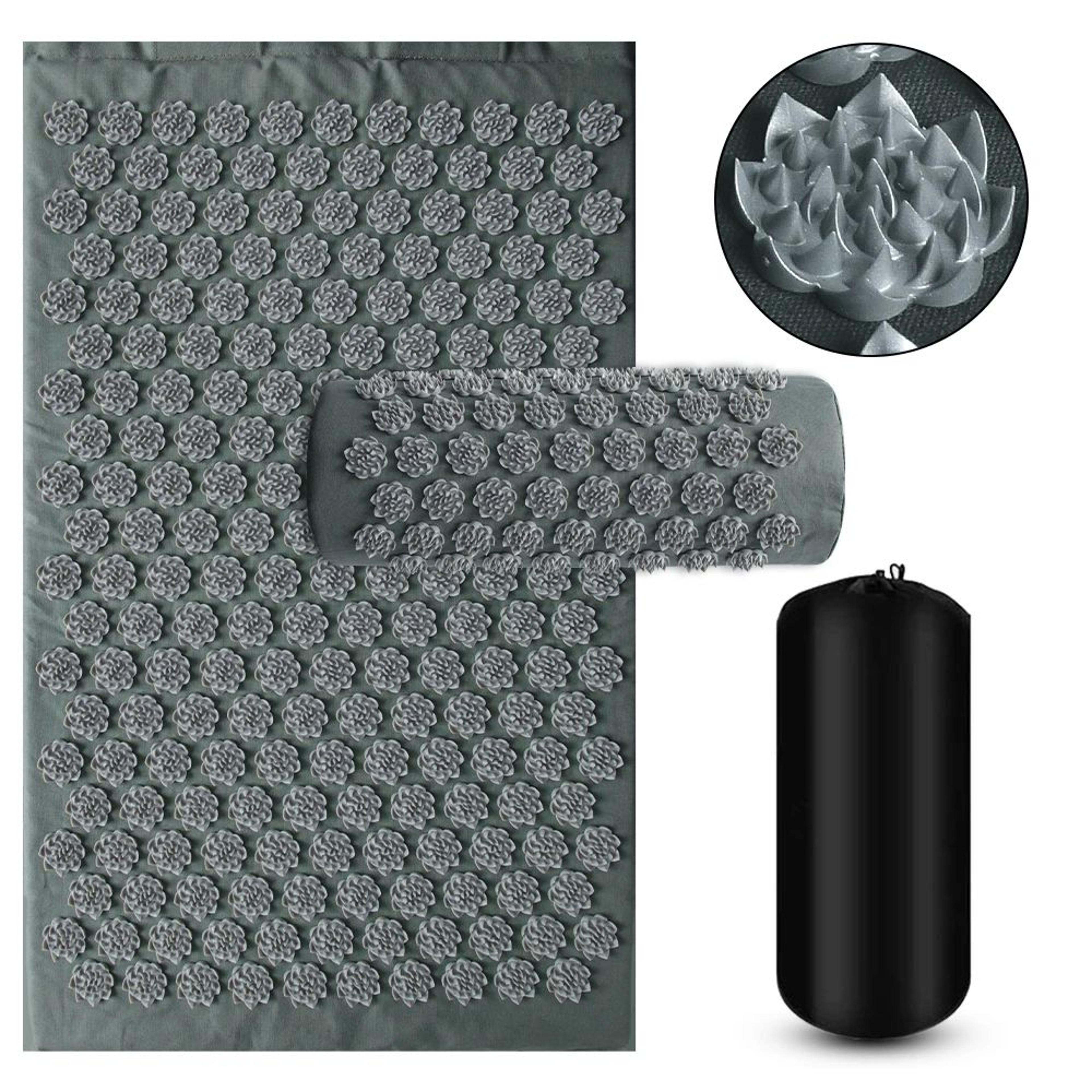 Acupressure Massage Mat And Pillow Set With Spikes For Back Neck And Foot Pain Relief 2